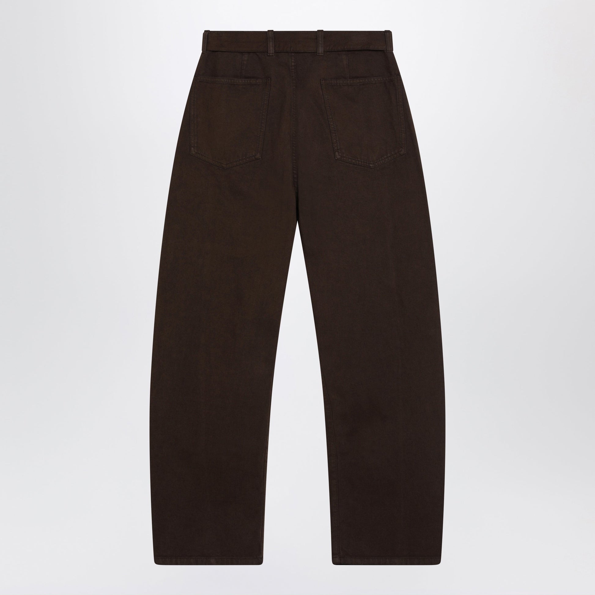 Lemaire Brown Cotton Trousers With Belt Women LEMAIRE