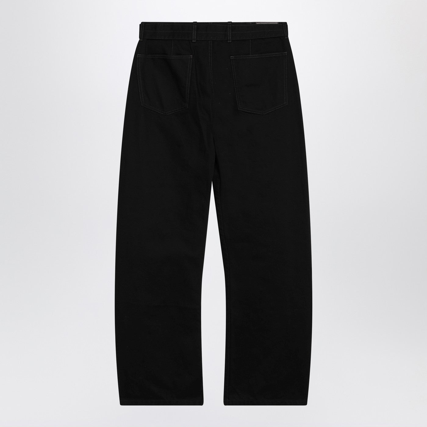 Lemaire Black Cotton Trousers With Belt Men LEMAIRE