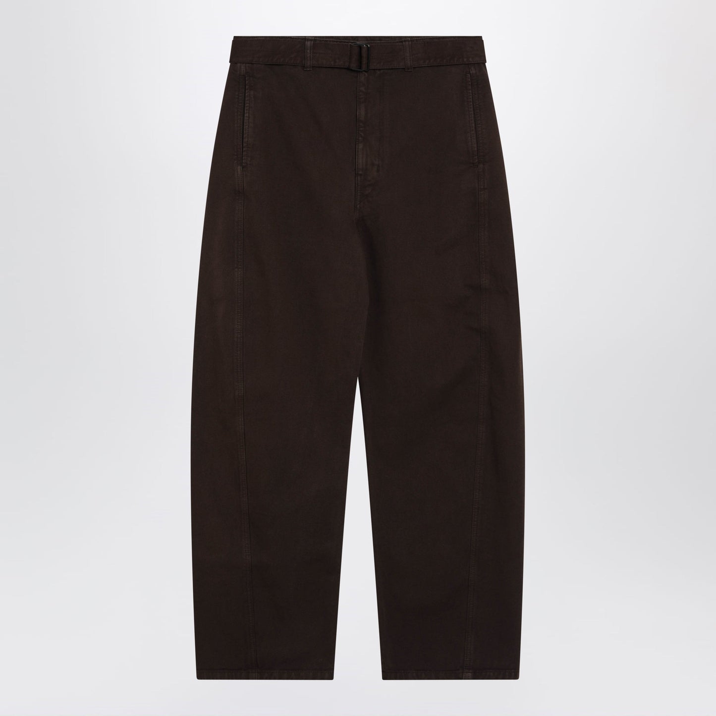 Lemaire Brown Cotton Trousers With Belt Men LEMAIRE