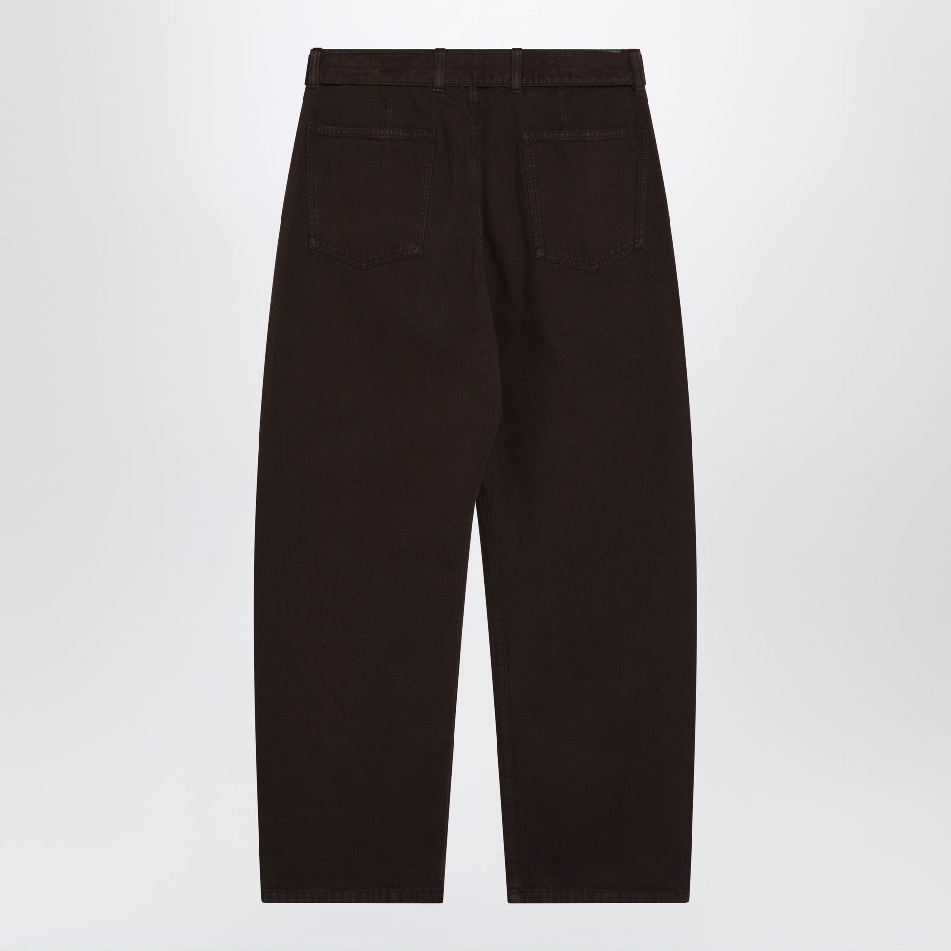 Lemaire Brown Cotton Trousers With Belt Men LEMAIRE