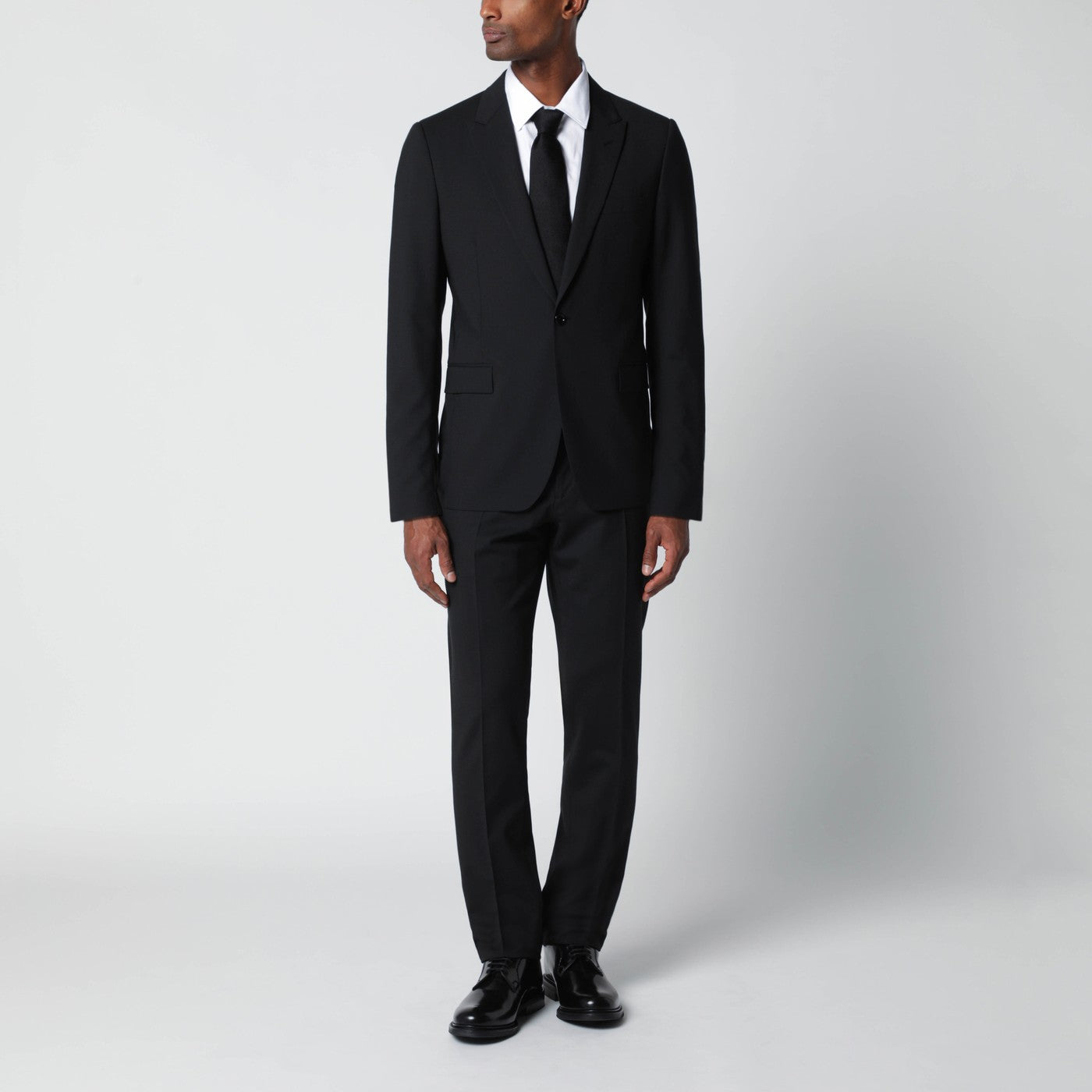 Lardini Black Single-Breasted Wool-Blend Suit Men Lardini
