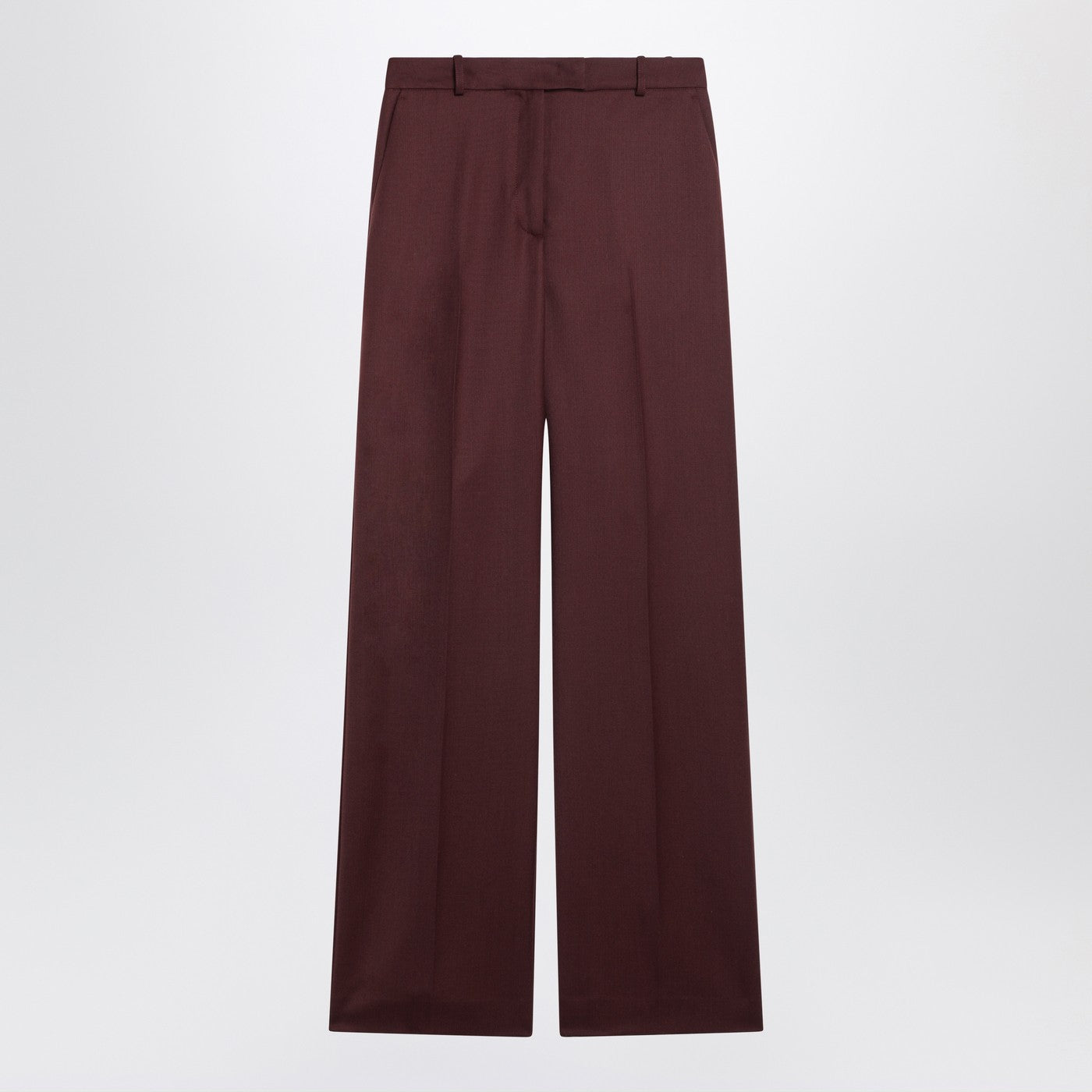 The Frankie Shop Lenora Burgundy Wool-Blend Trousers Women The Frankie Shop