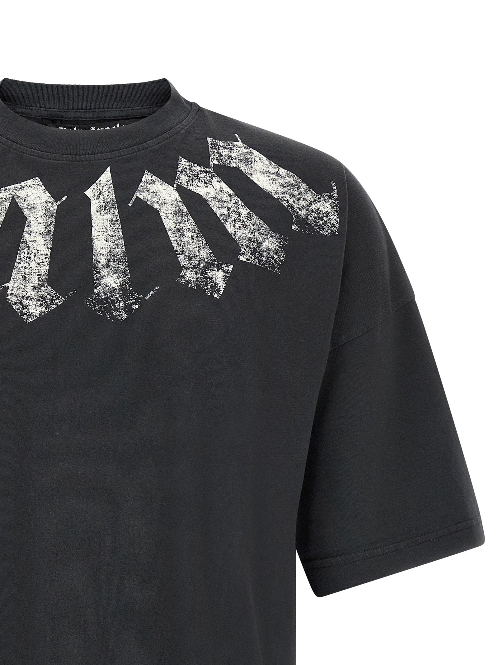 Palm Angels Men Craquelé Gothic Print T-Shirt PALM ANGELS