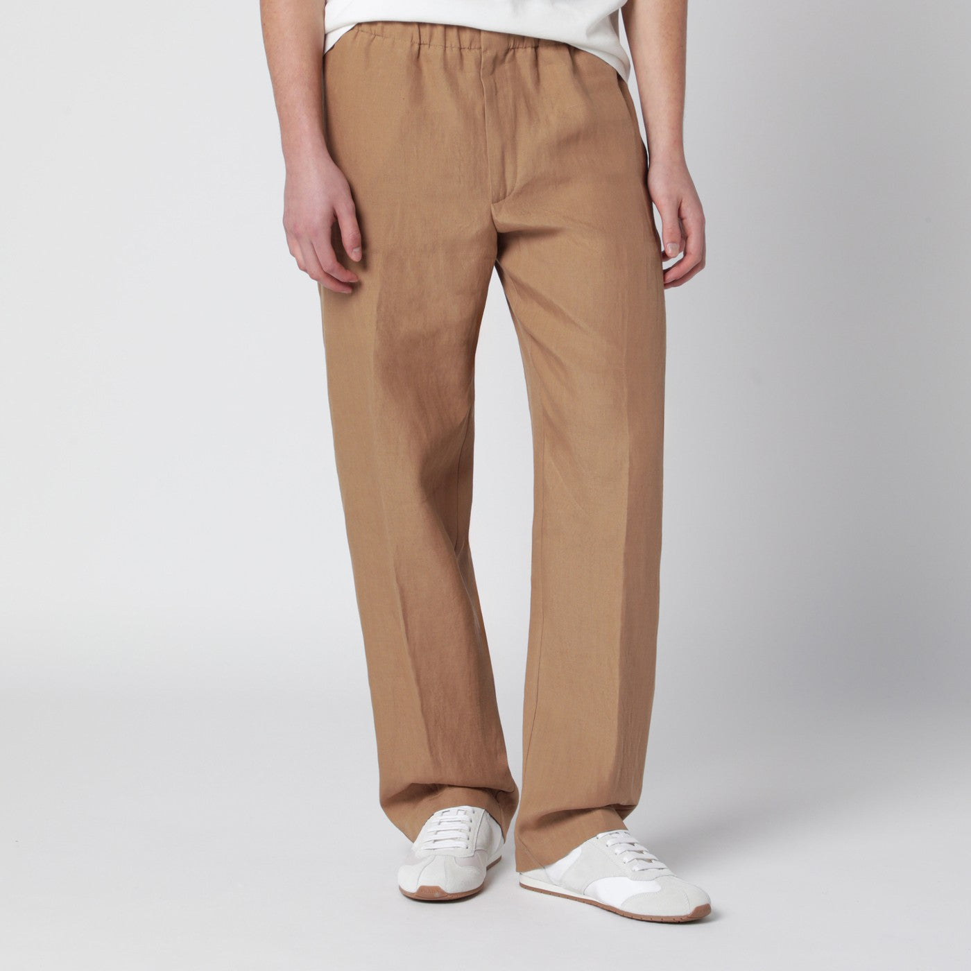 Lardini Camel Linen Trousers Men Lardini