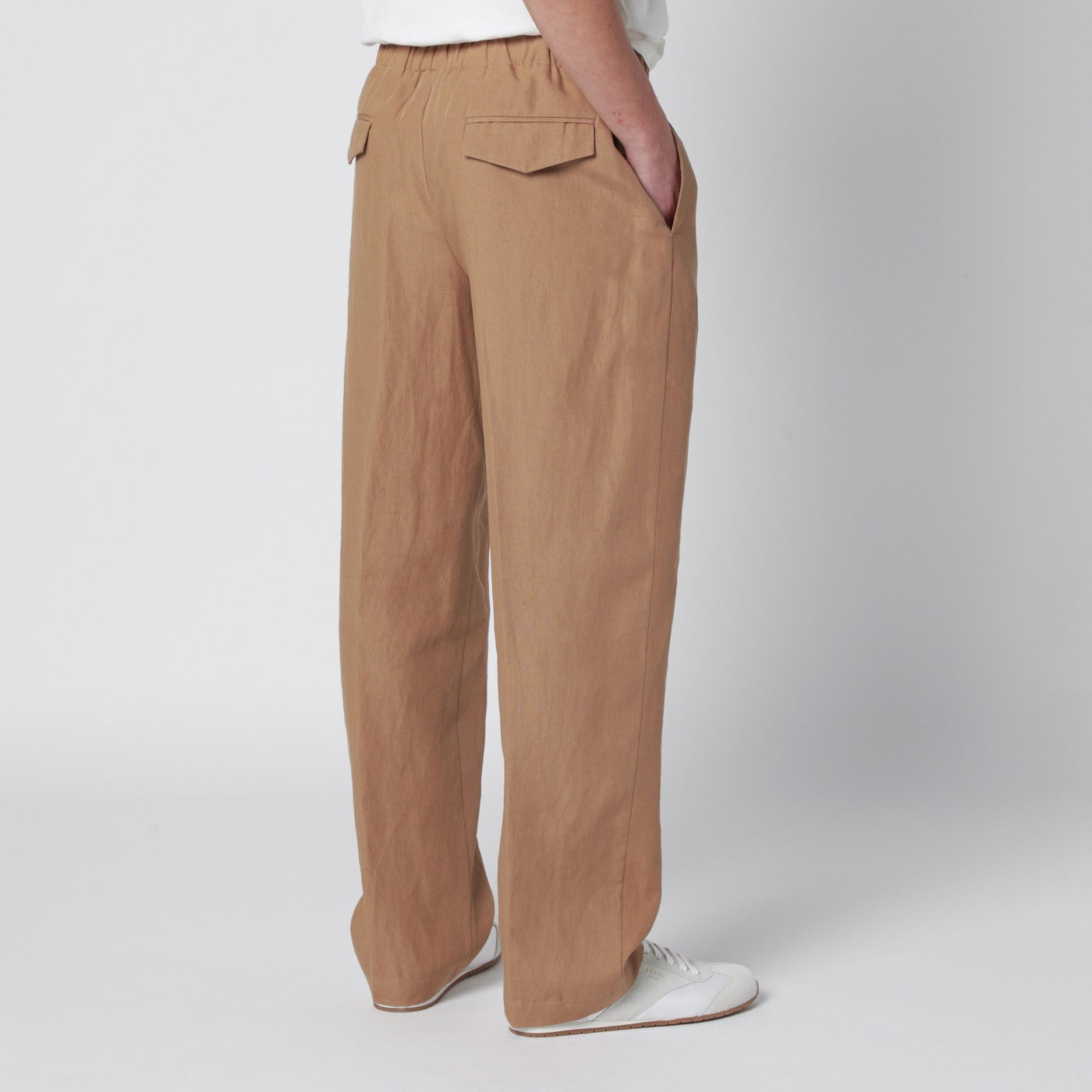 Lardini Camel Linen Trousers Men Lardini