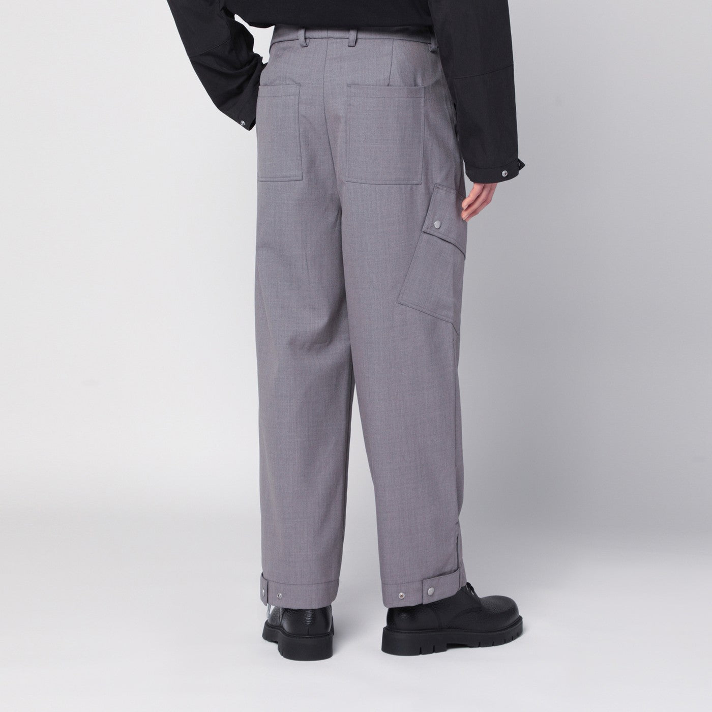 Oamc Peacemaker Grey Wool-Blend Trousers Men OAMC