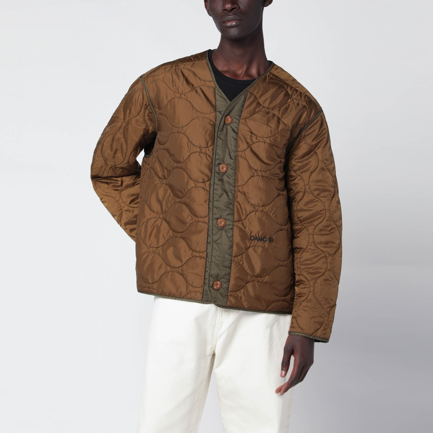 Oamc Beige Combat Liner Jacket Men OAMC