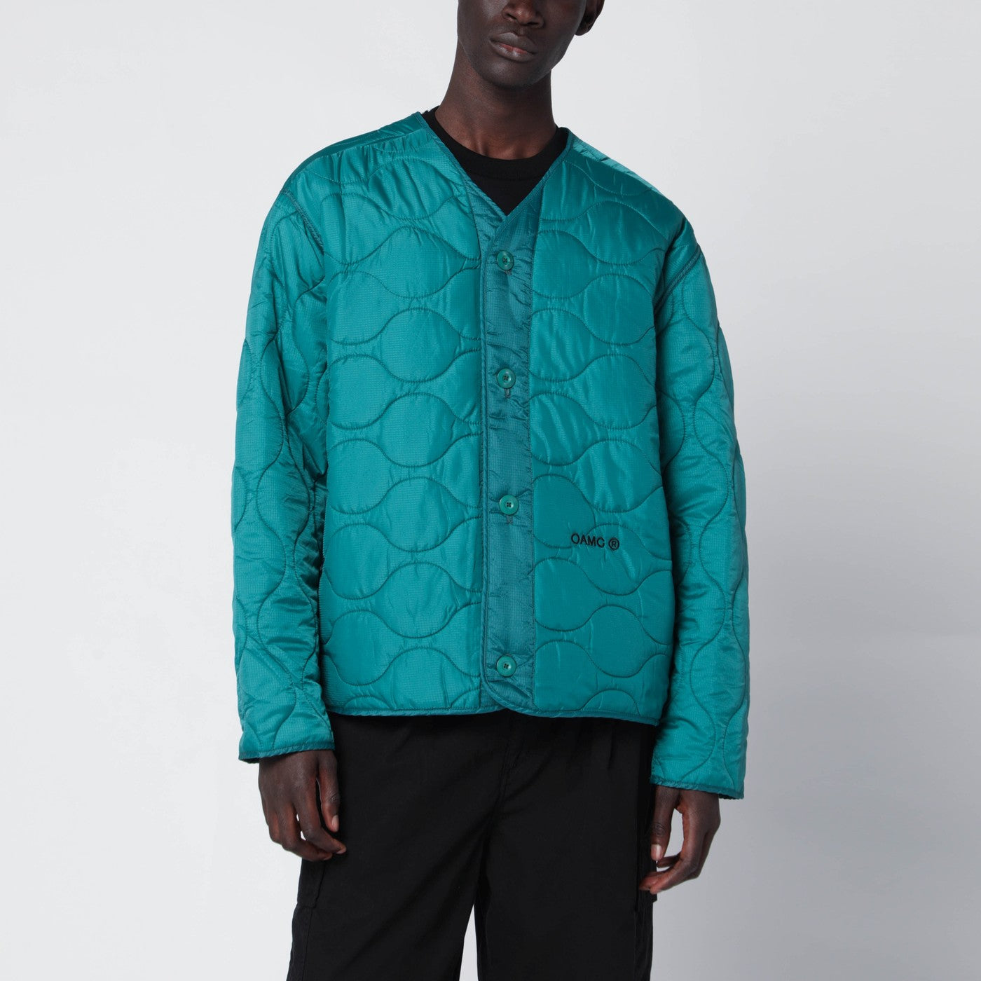 Oamc Forest Green Combat Liner Jacket Men OAMC