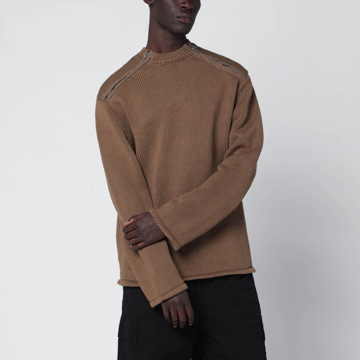 Oamc Dark Beige Cotton Sweater Men OAMC