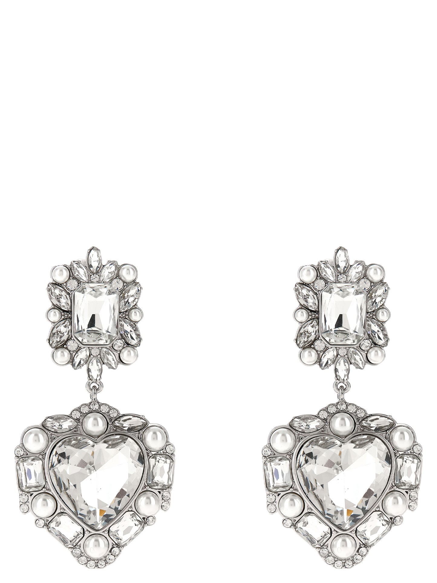 Self Portrait Women 'Crystal Pearl Tiered Heart' Earrings SELF-PORTRAIT