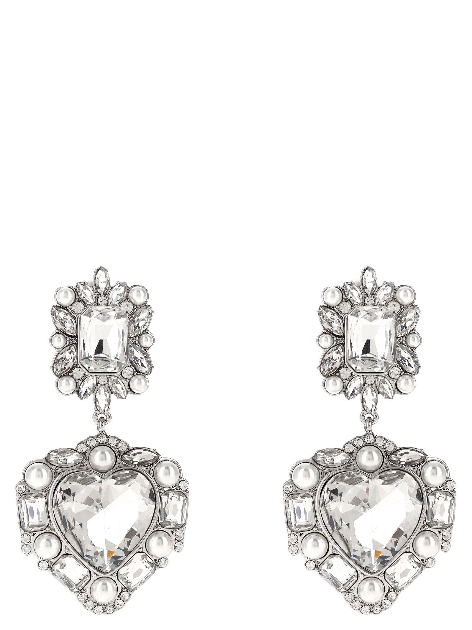 Self Portrait Women 'Crystal Pearl Tiered Heart' Earrings SELF-PORTRAIT
