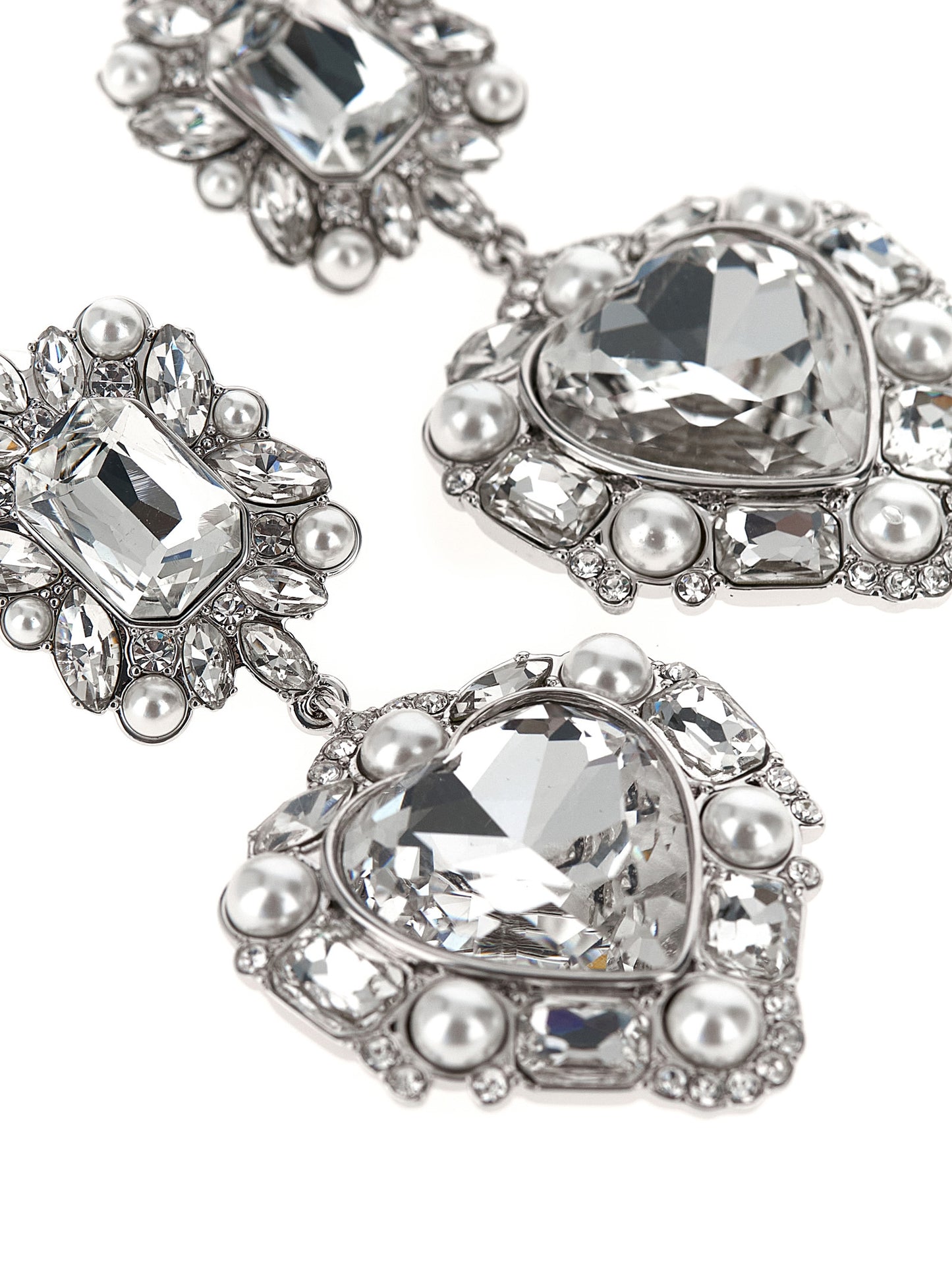 Self Portrait Women 'Crystal Pearl Tiered Heart' Earrings SELF-PORTRAIT