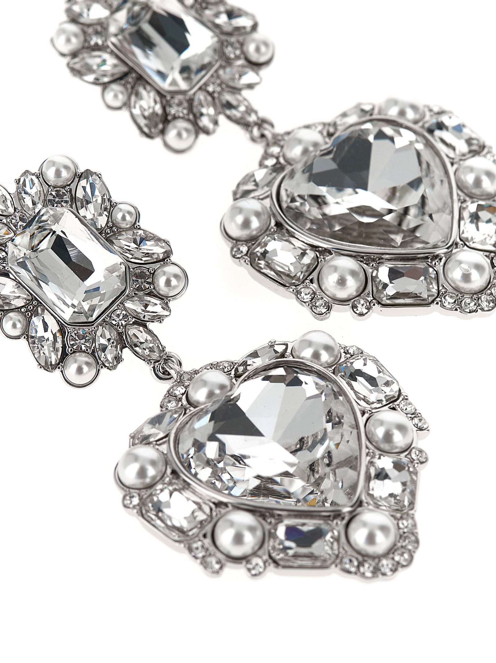 Self Portrait Women 'Crystal Pearl Tiered Heart' Earrings SELF-PORTRAIT