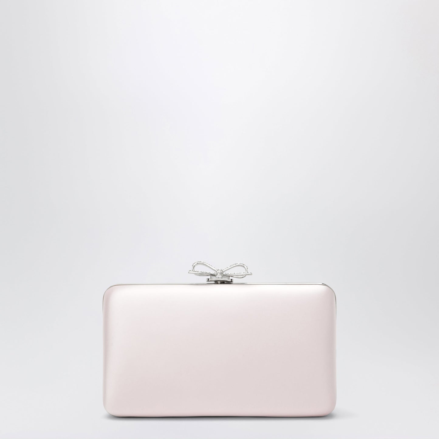 Self Portrait Satin Clutch With Crystal Bow In Pink Women SELF-PORTRAIT