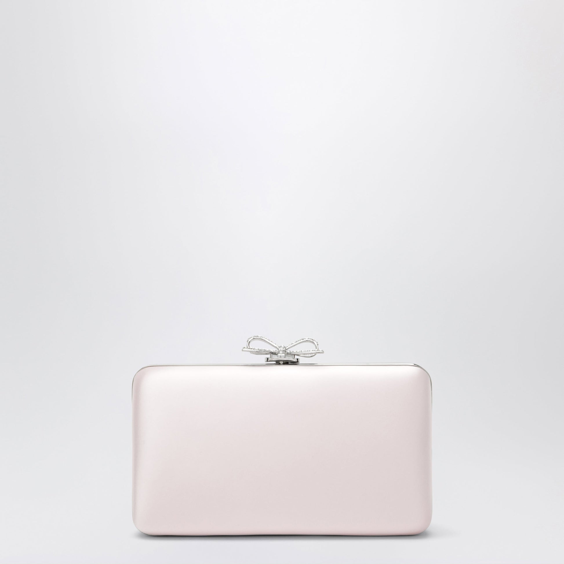 Self Portrait Satin Clutch With Crystal Bow In Pink Women SELF-PORTRAIT