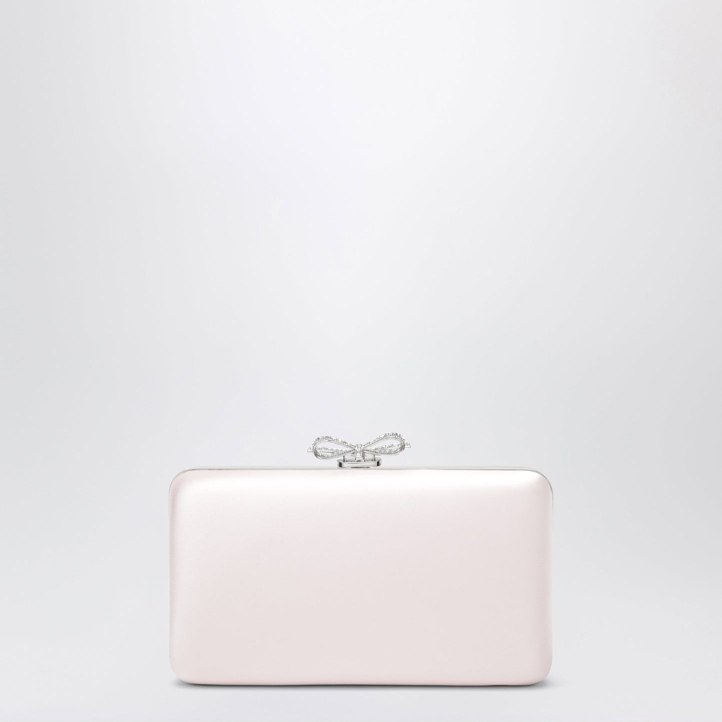 Self Portrait Satin Clutch With Crystal Bow In Pink Women SELF-PORTRAIT