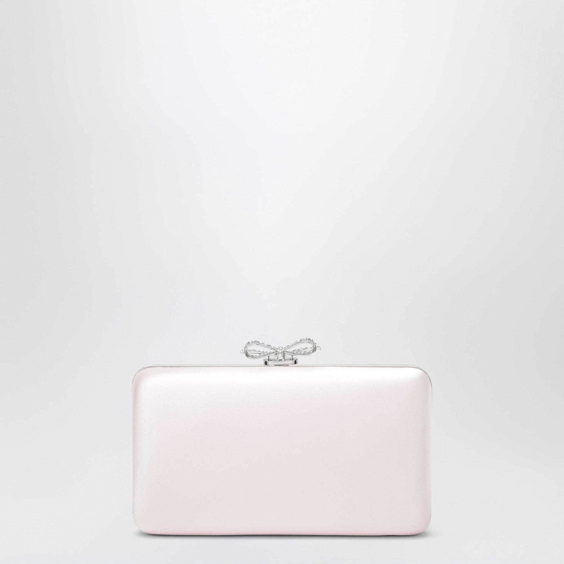 Self Portrait Satin Clutch With Crystal Bow In Pink Women SELF-PORTRAIT