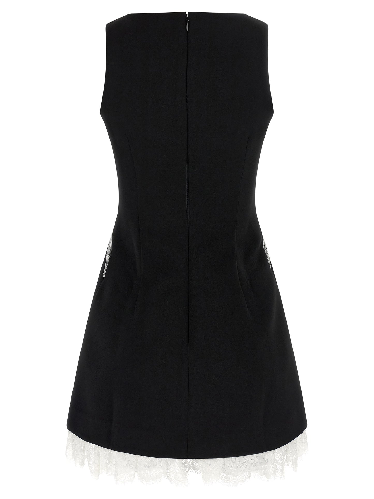 Self Portrait Women 'Black Crêpe Bow Lace Mini' Dress SELF-PORTRAIT