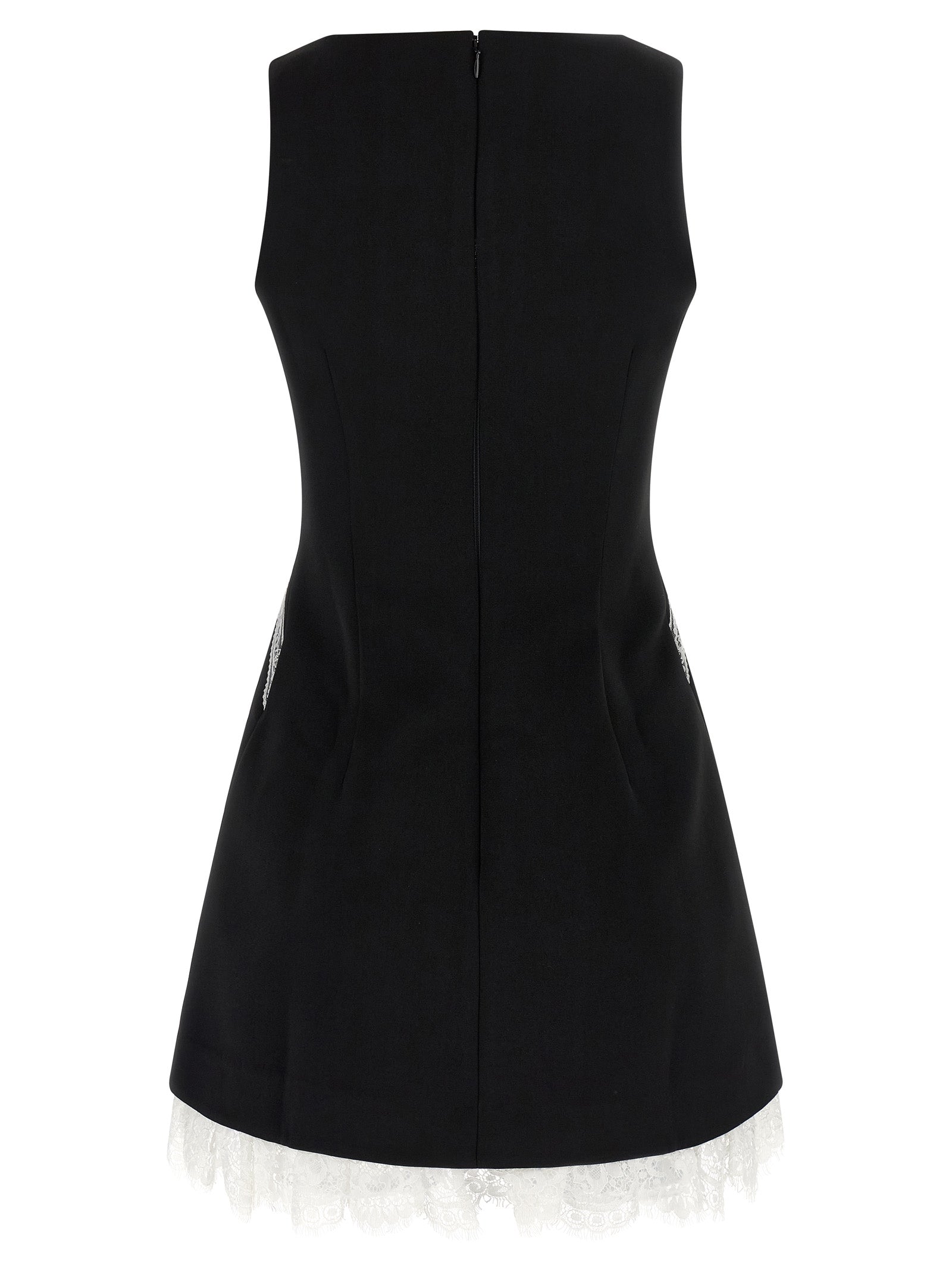 Self Portrait Women 'Black Crêpe Bow Lace Mini' Dress SELF-PORTRAIT