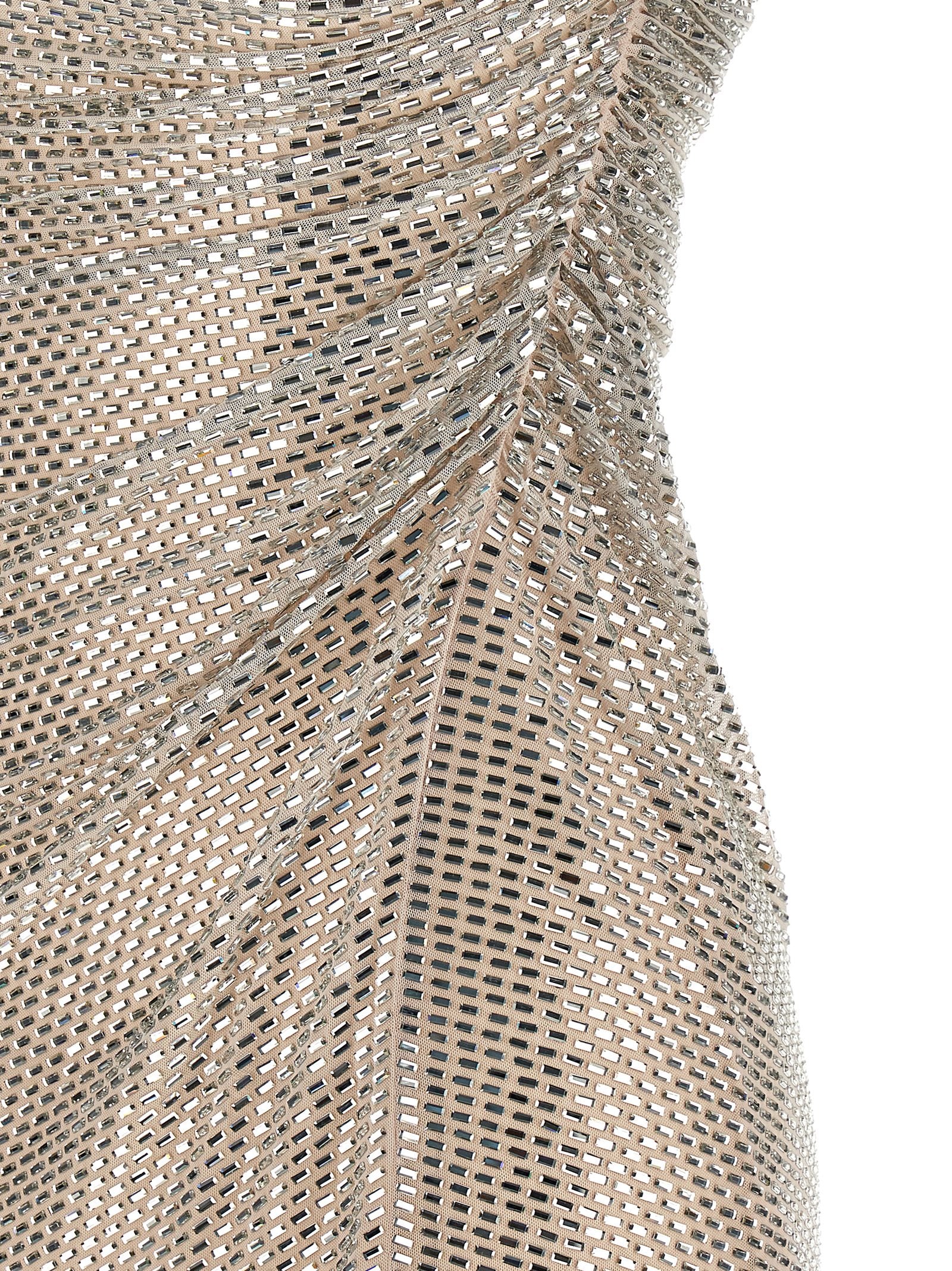 Self Portrait Women 'Champagne Rhinestone Draped Mini' Dress SELF-PORTRAIT