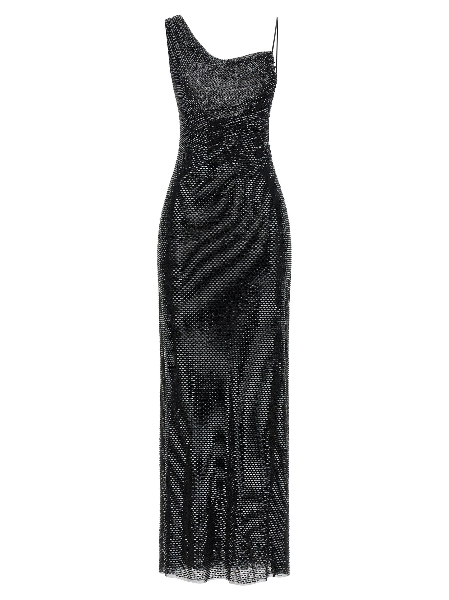 Self Portrait Women 'Black Rhinestone Draped Maxi' Dress SELF-PORTRAIT