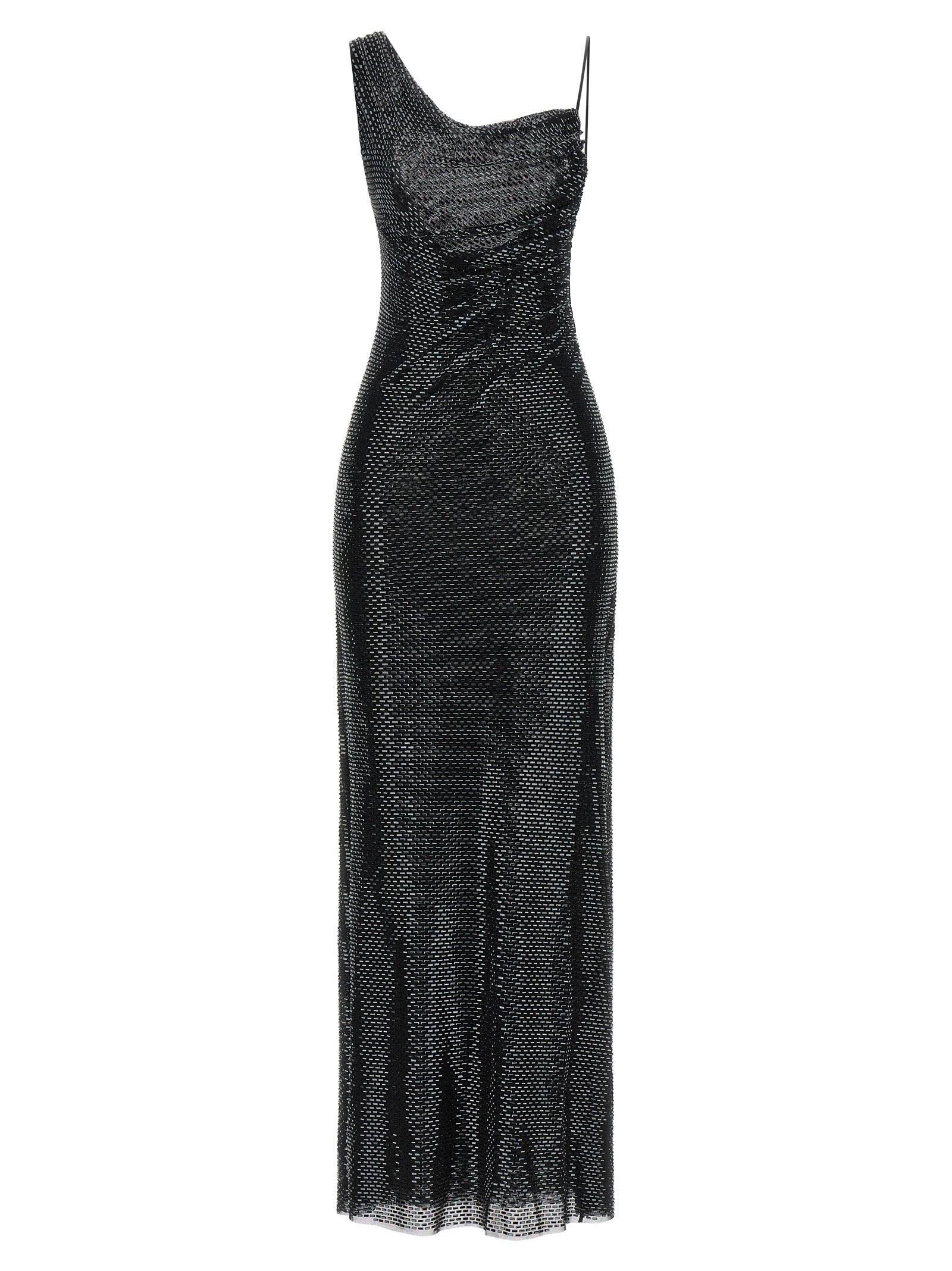 Self Portrait Women 'Black Rhinestone Draped Maxi' Dress SELF-PORTRAIT