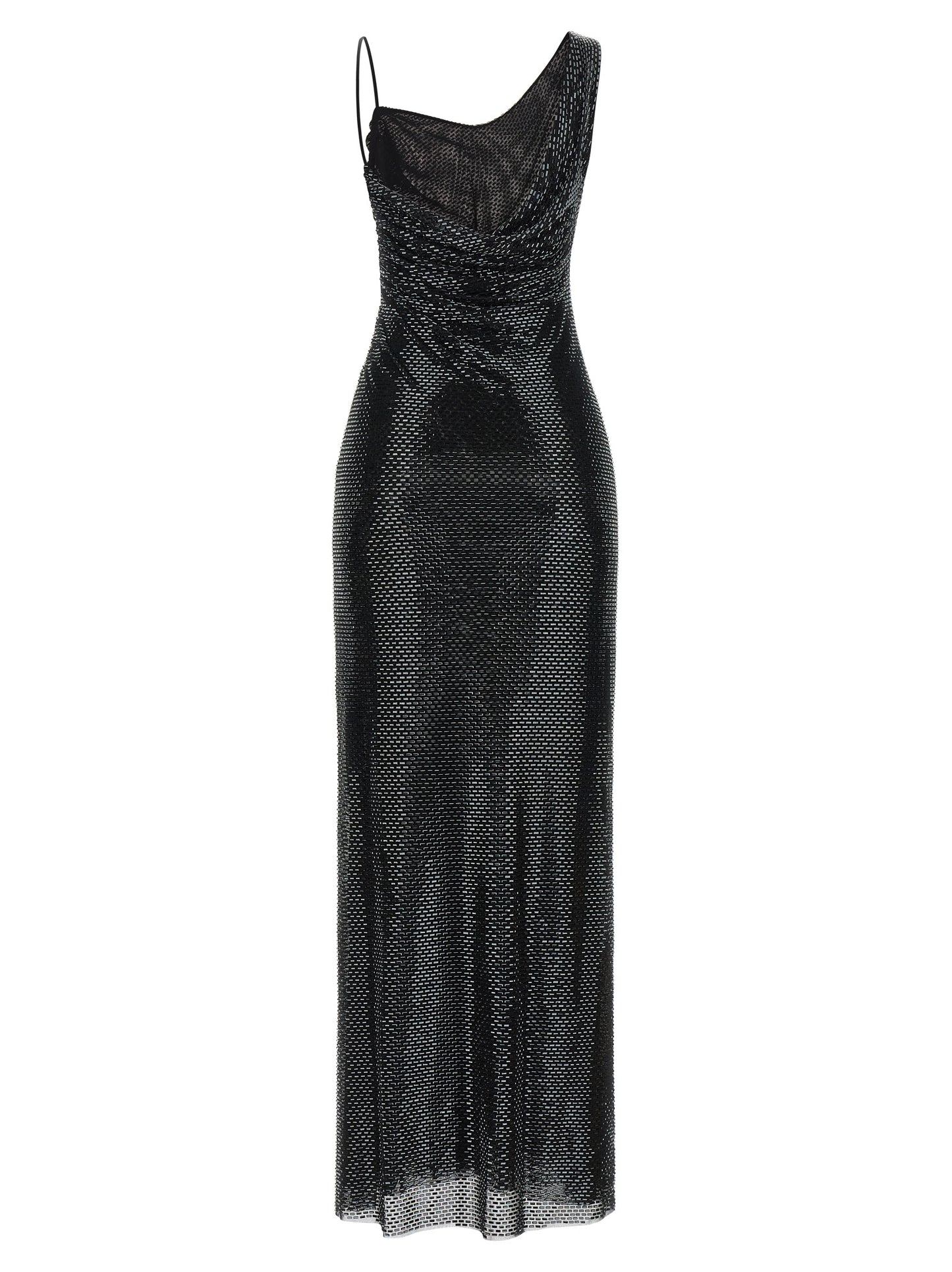 Self Portrait Women 'Black Rhinestone Draped Maxi' Dress SELF-PORTRAIT