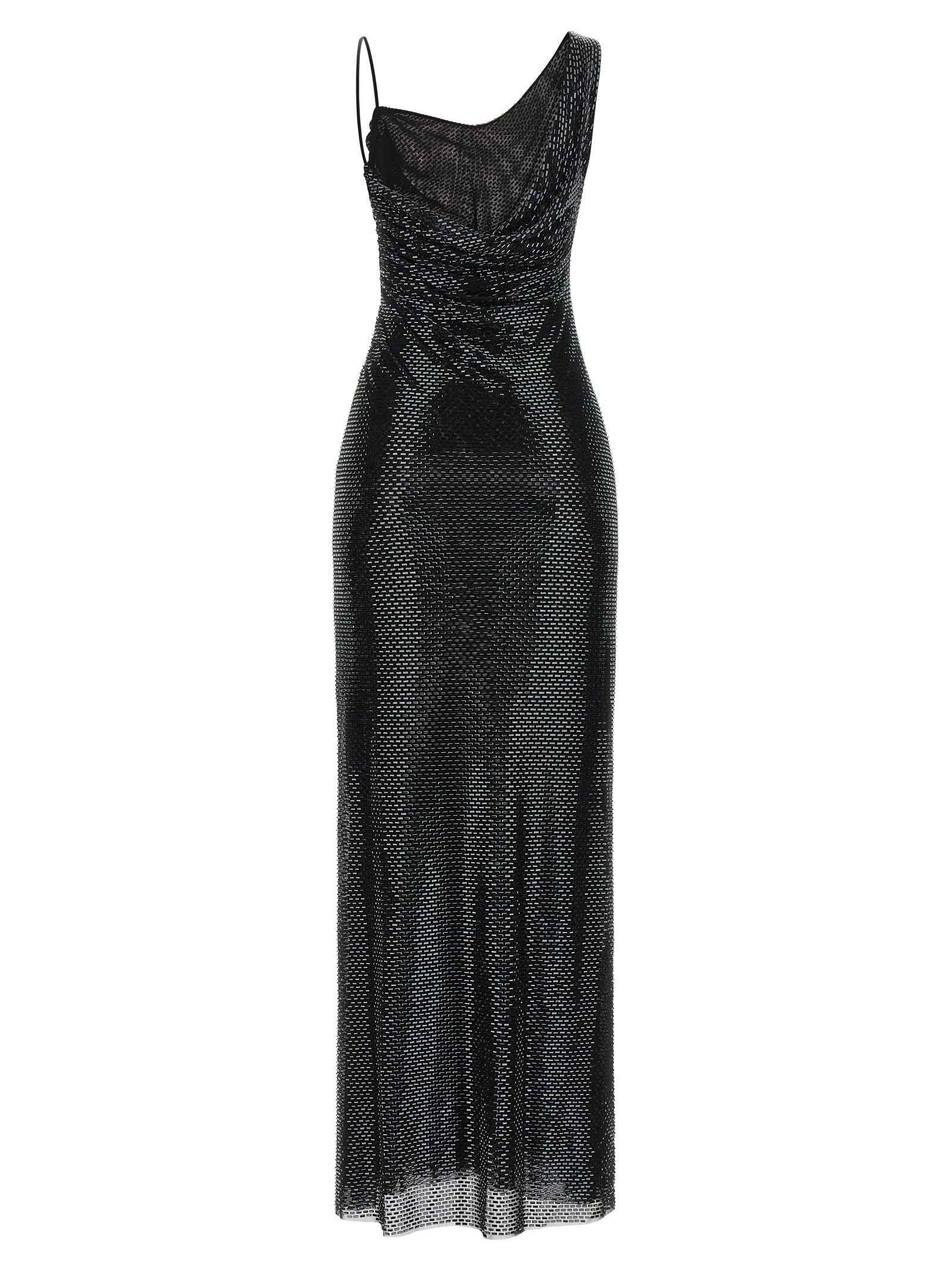 Self Portrait Women 'Black Rhinestone Draped Maxi' Dress SELF-PORTRAIT