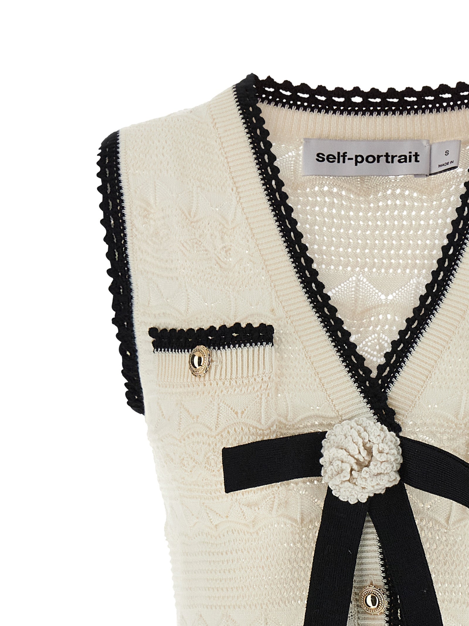 Self Portrait Women 'White Pointelle Knit Mini' Dress SELF-PORTRAIT