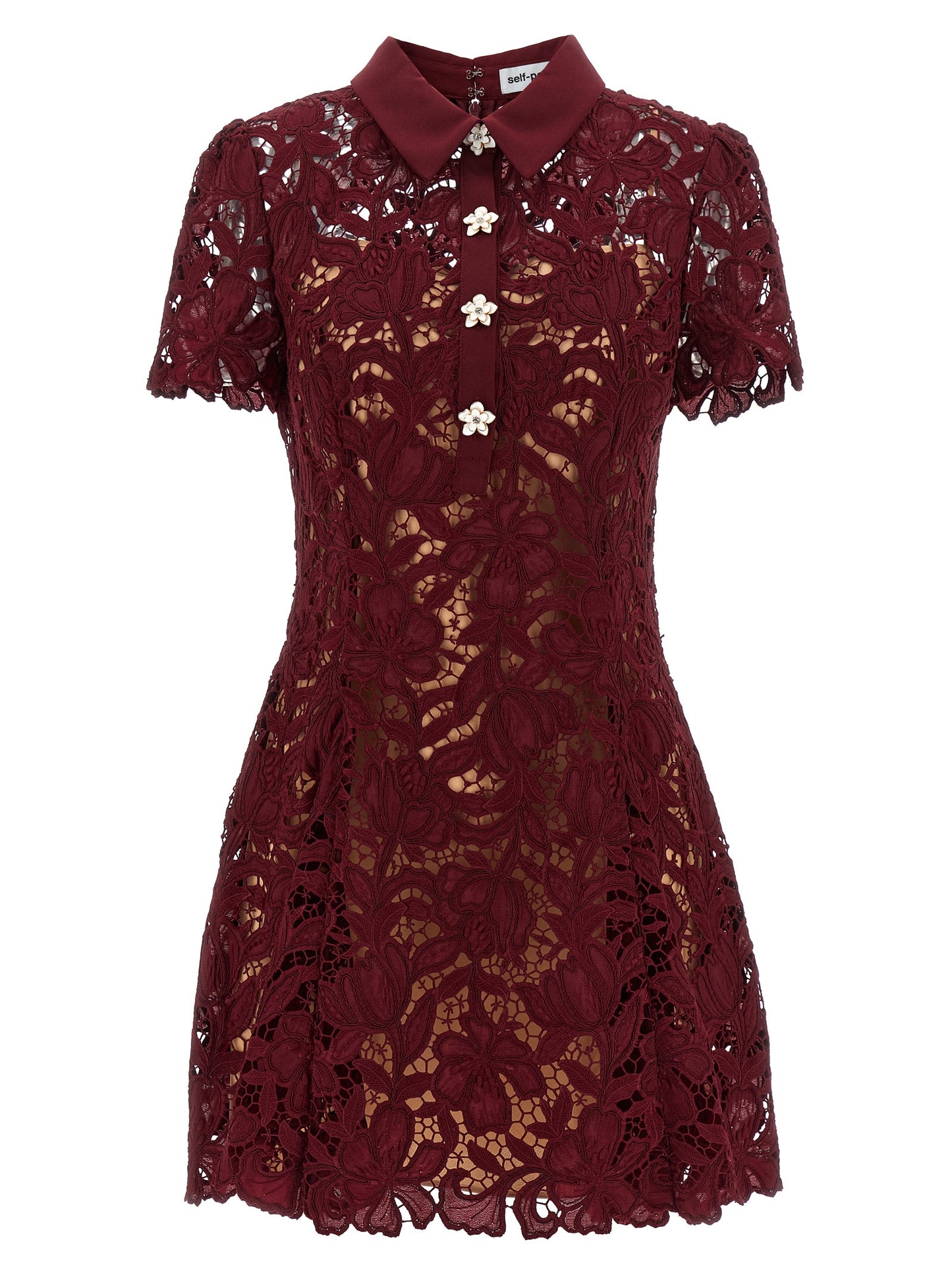 Self Portrait Women 'Burgundy Lace Mini' Dress SELF-PORTRAIT