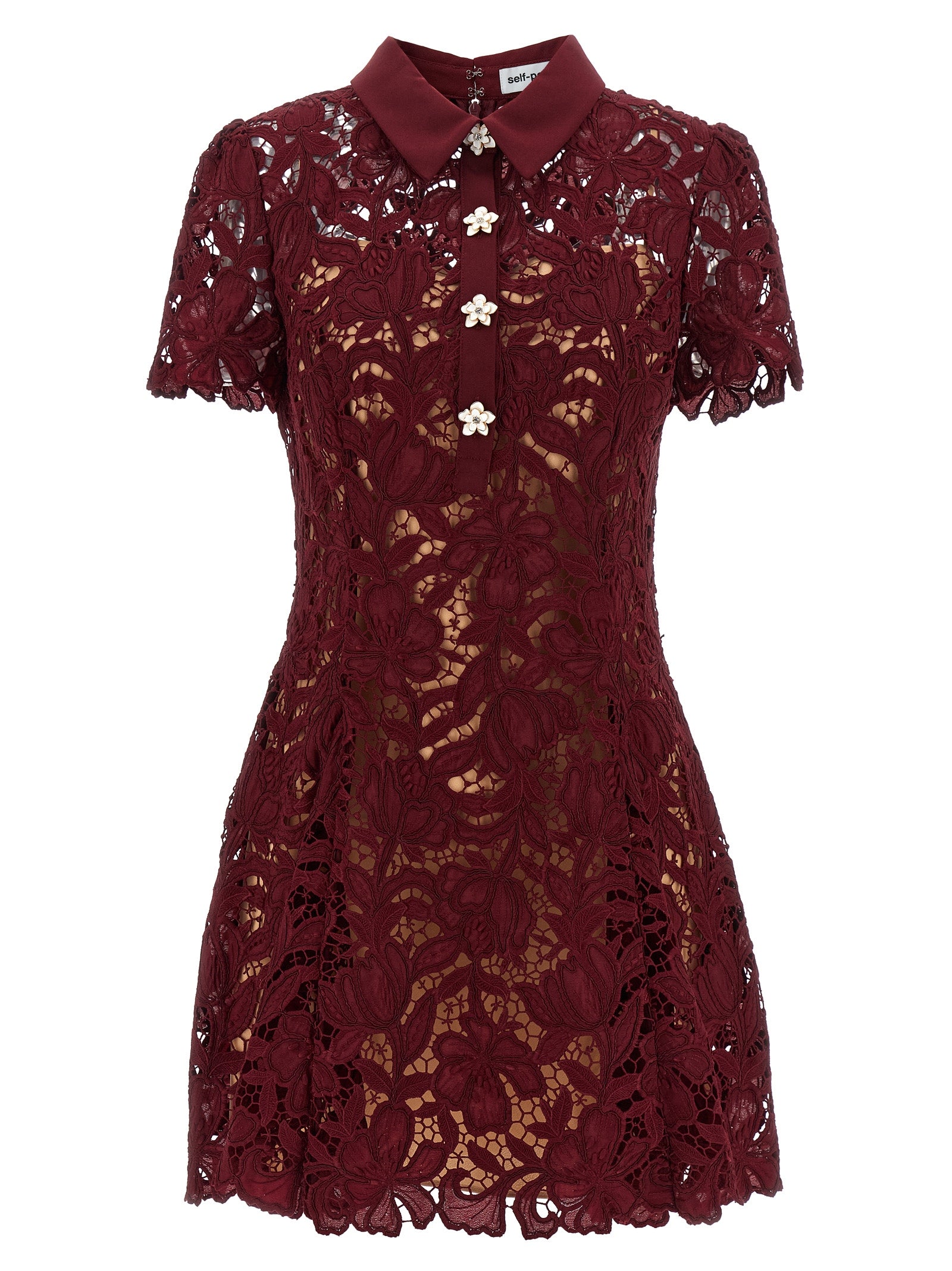 Self Portrait Women 'Burgundy Lace Mini' Dress SELF-PORTRAIT
