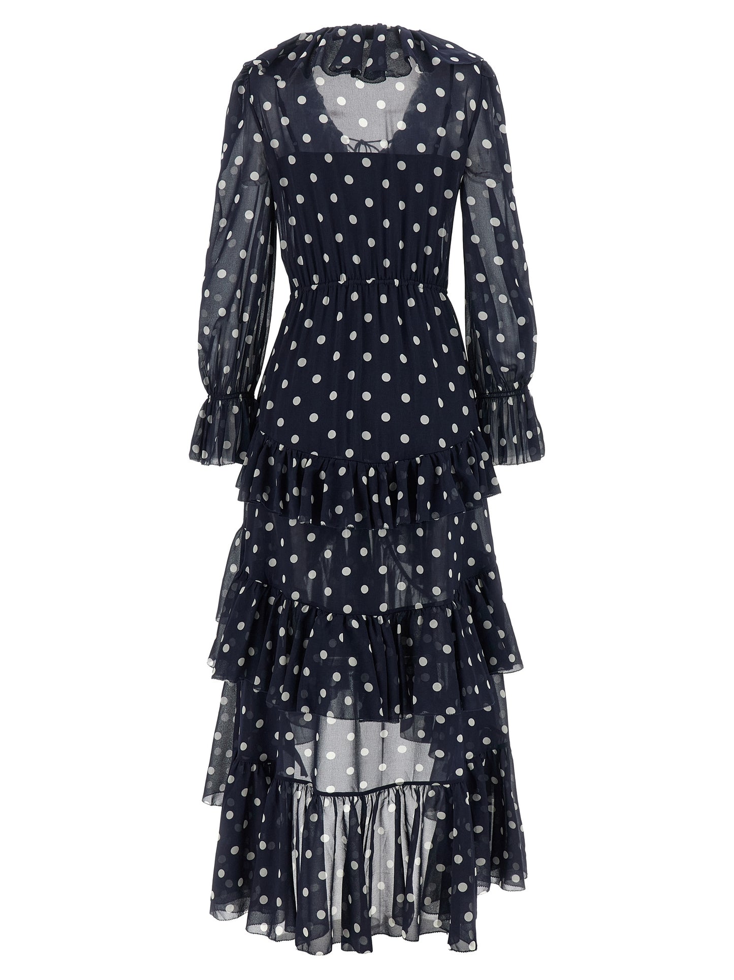 Self Portrait Women 'Polka Dot Georgette Ruffle Maxi' Dress SELF-PORTRAIT