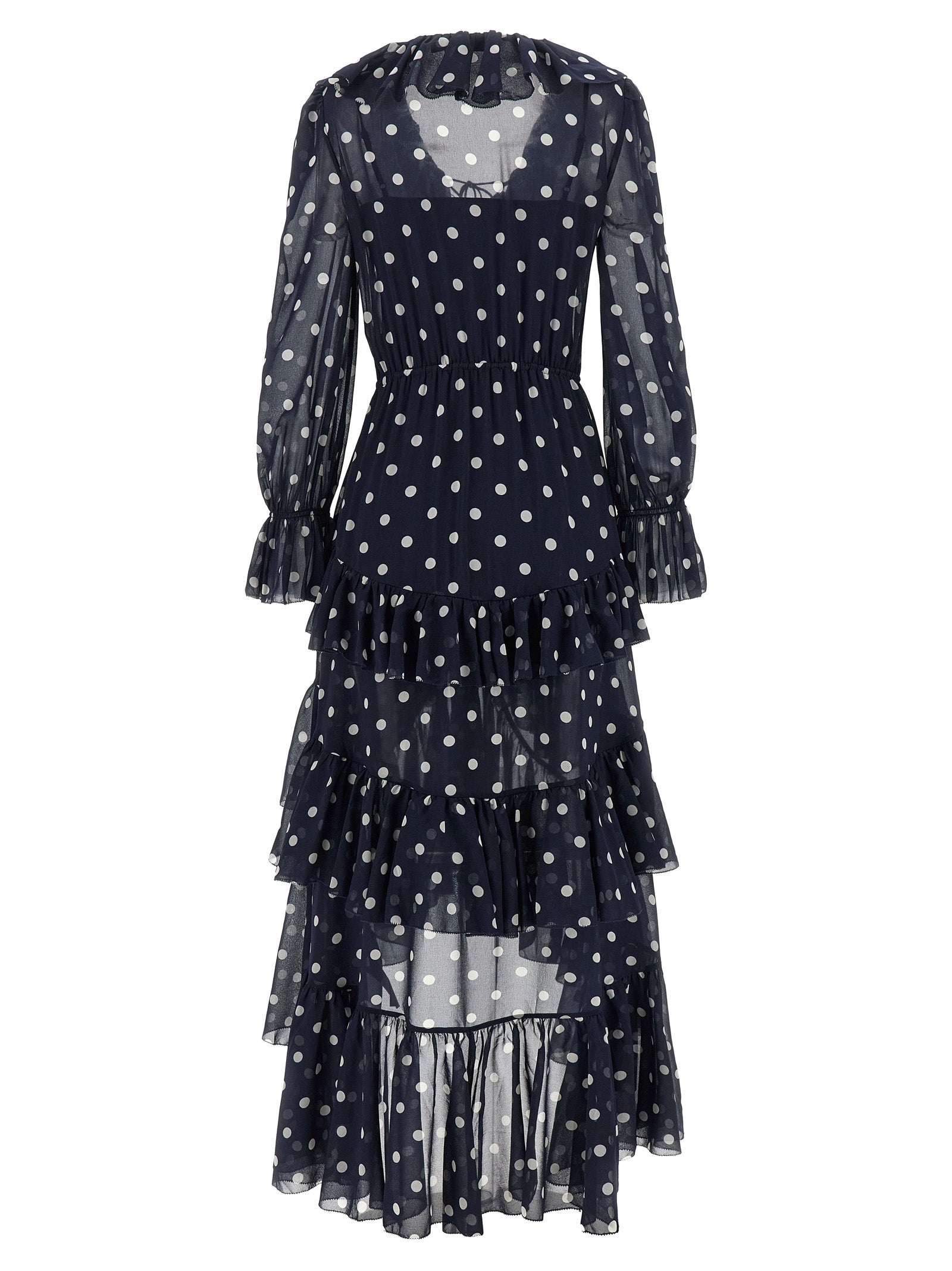 Self Portrait Women 'Polka Dot Georgette Ruffle Maxi' Dress SELF-PORTRAIT