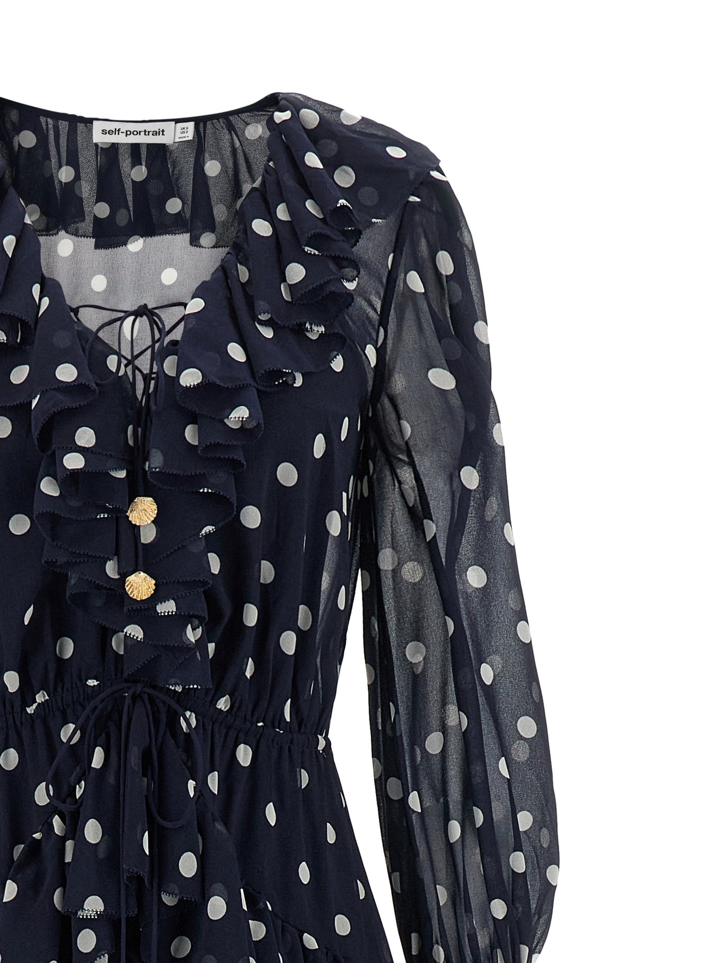 Self Portrait Women 'Polka Dot Georgette Ruffle Maxi' Dress SELF-PORTRAIT