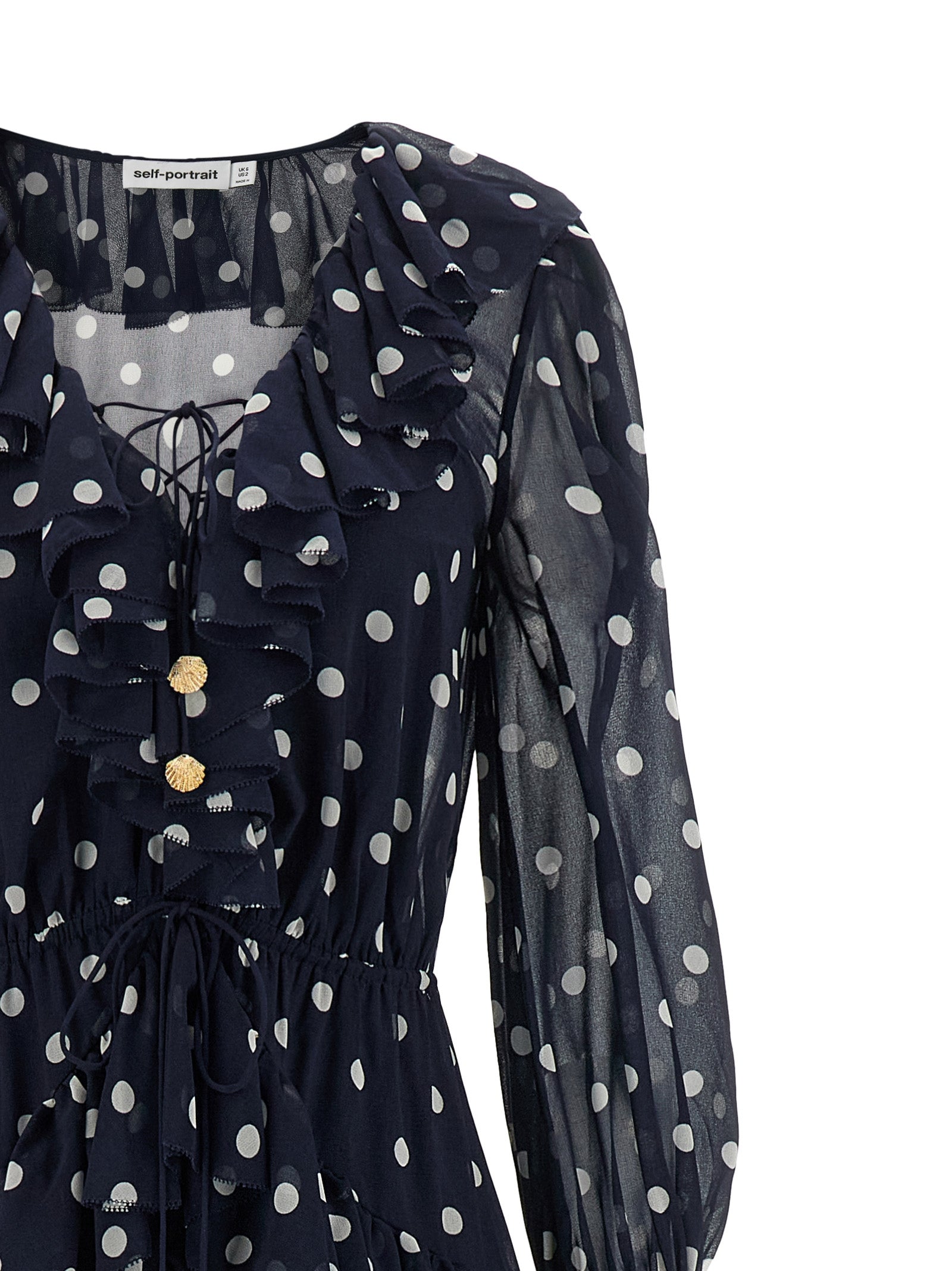 Self Portrait Women 'Polka Dot Georgette Ruffle Maxi' Dress SELF-PORTRAIT