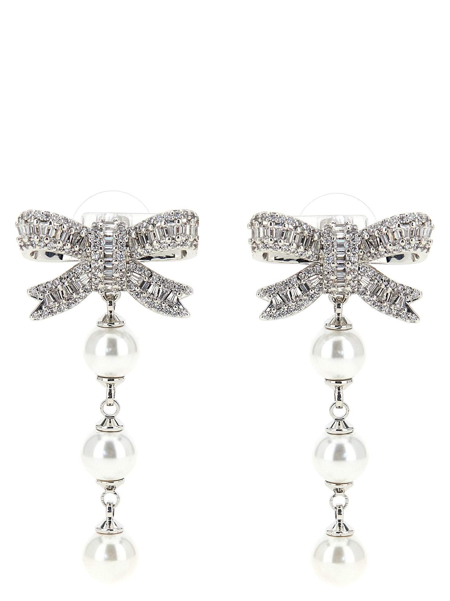 Self Portrait Women 'Crystal Bow Pearl Droplet' Earrings SELF-PORTRAIT