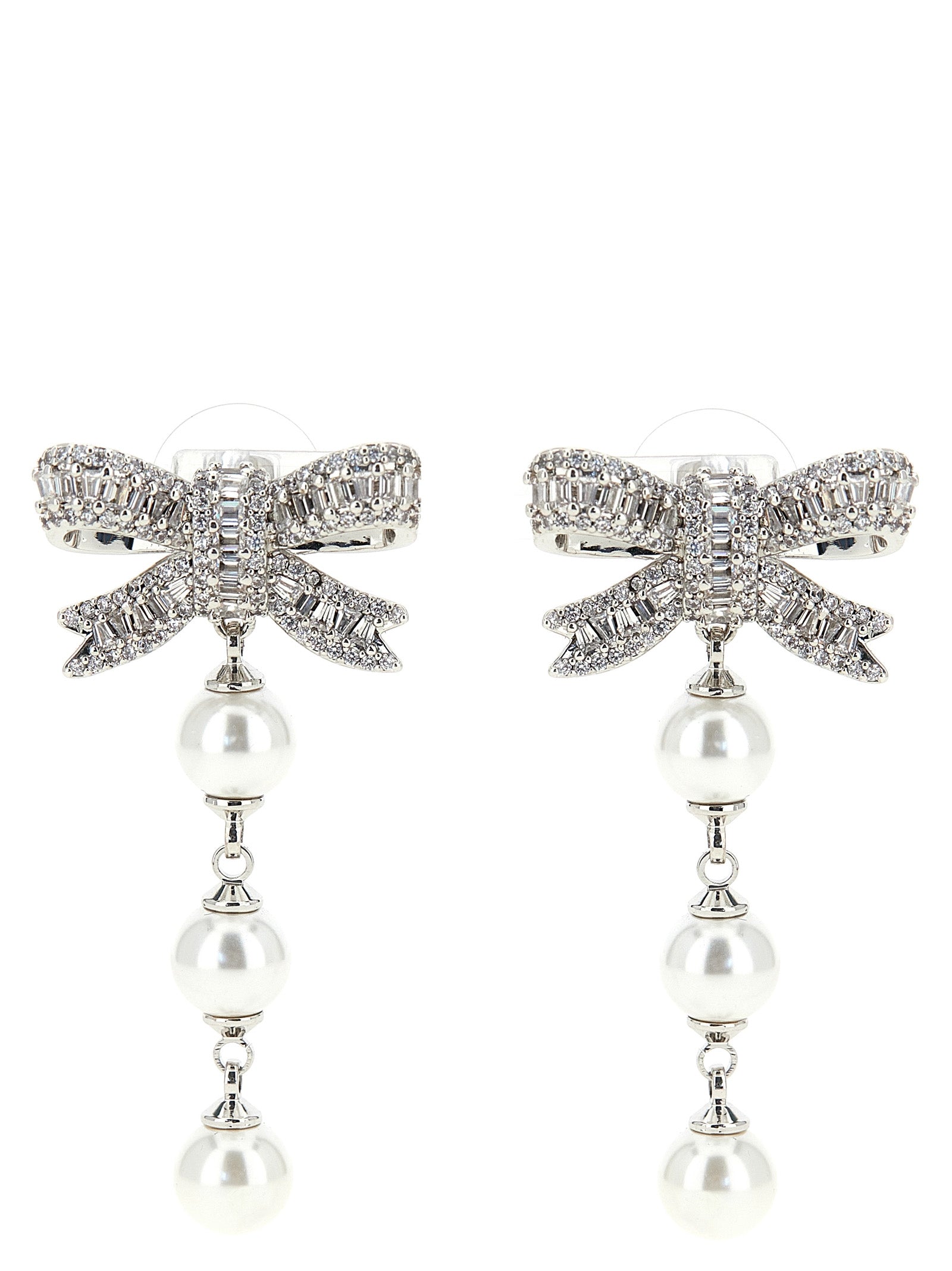 Self Portrait Women 'Crystal Bow Pearl Droplet' Earrings SELF-PORTRAIT