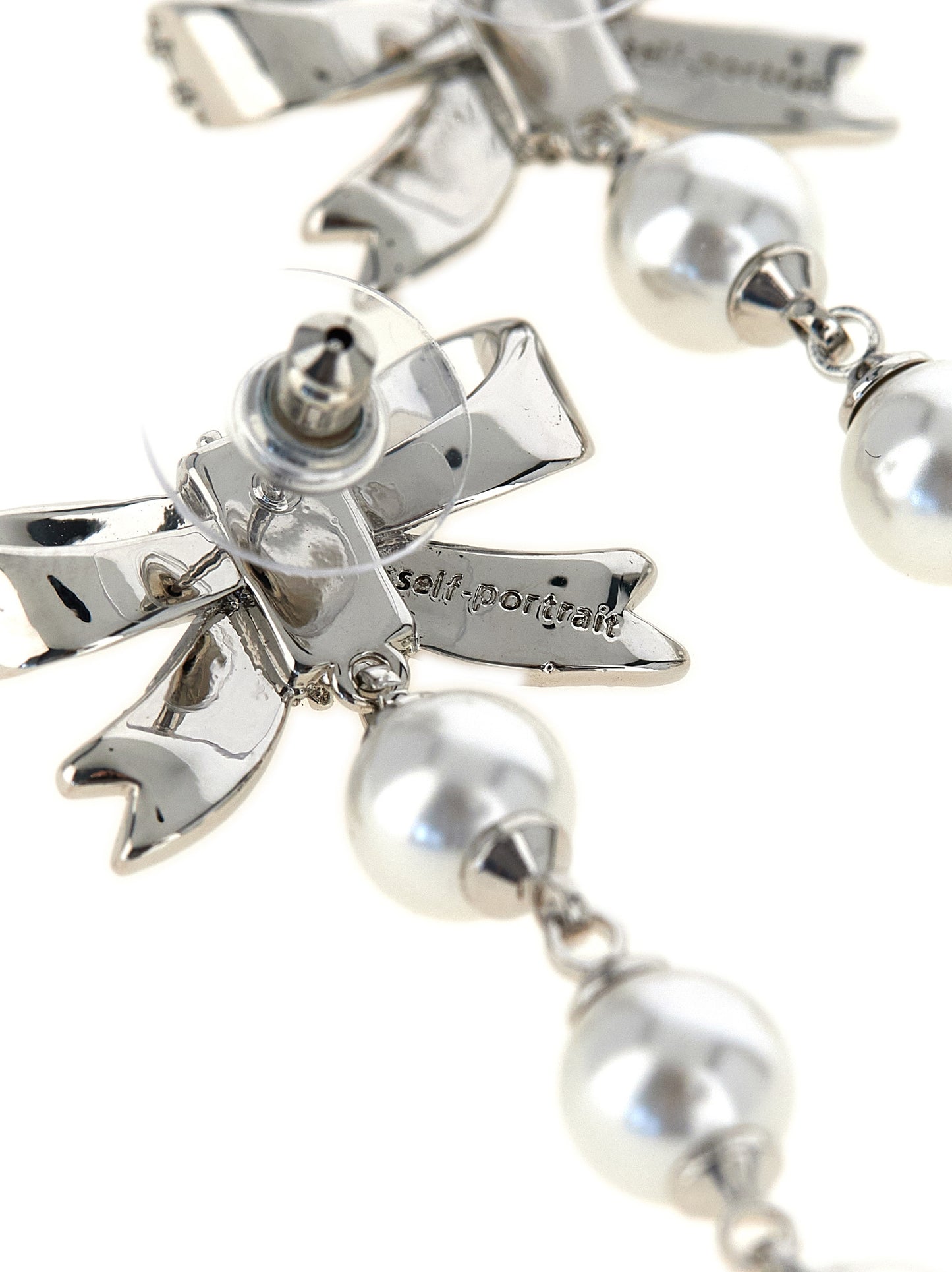 Self Portrait Women 'Crystal Bow Pearl Droplet' Earrings SELF-PORTRAIT