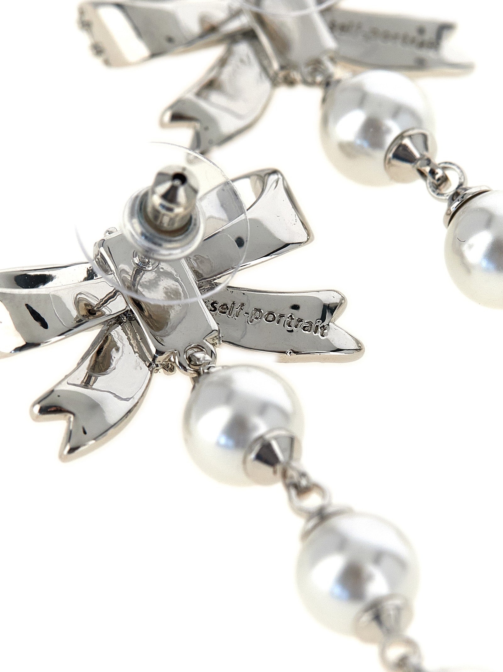 Self Portrait Women 'Crystal Bow Pearl Droplet' Earrings SELF-PORTRAIT