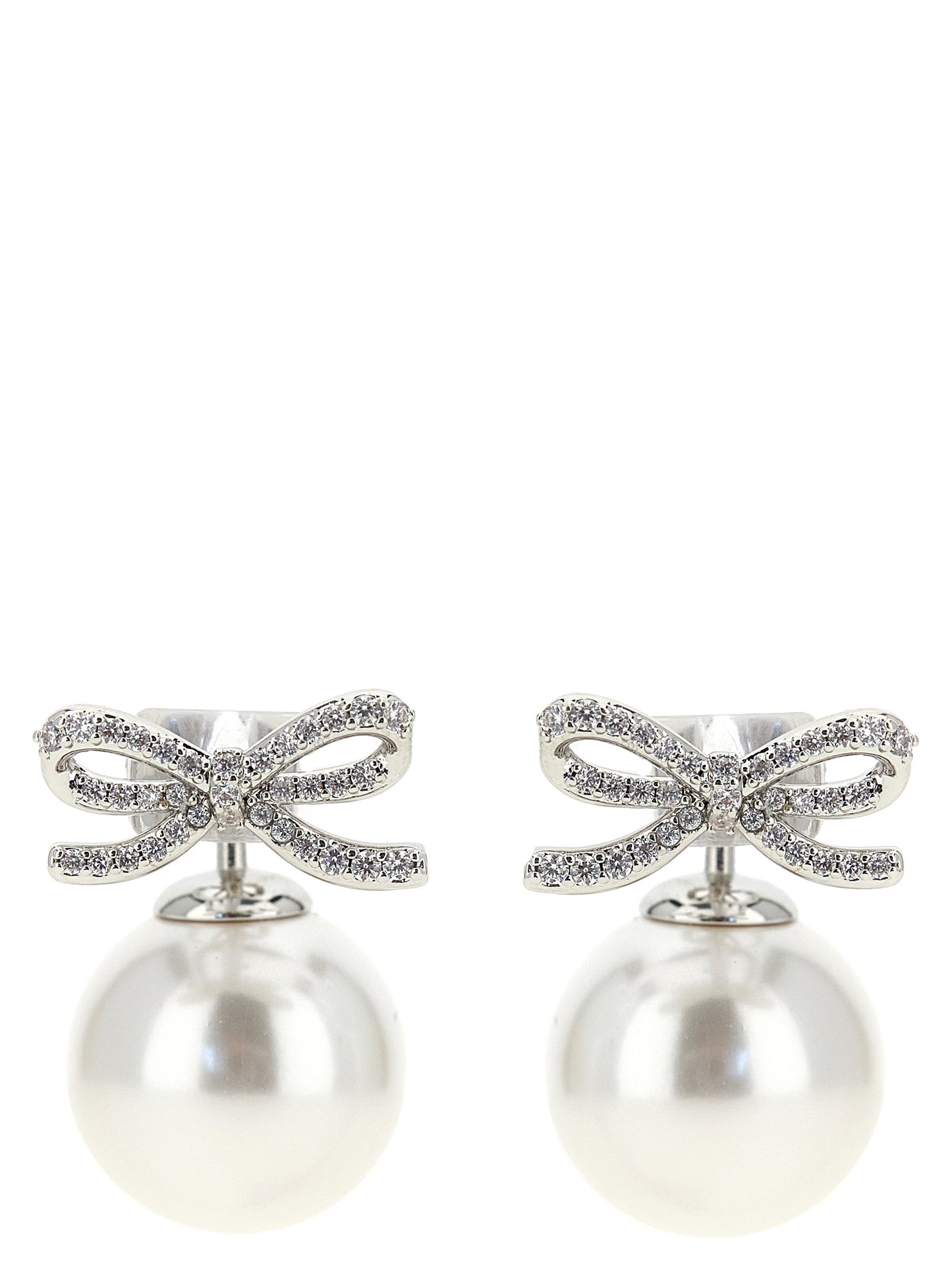 Self Portrait Women 'Crystal Bow Pearl Back' Earrings SELF-PORTRAIT