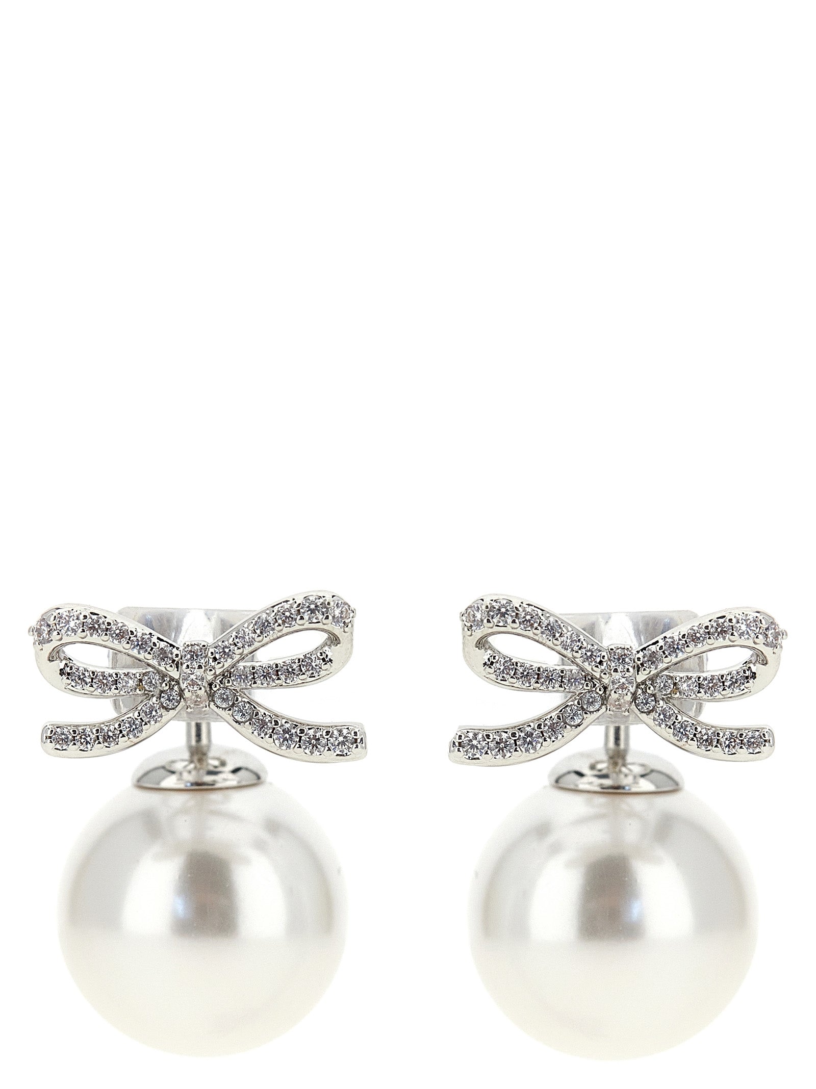 Self Portrait Women 'Crystal Bow Pearl Back' Earrings SELF-PORTRAIT