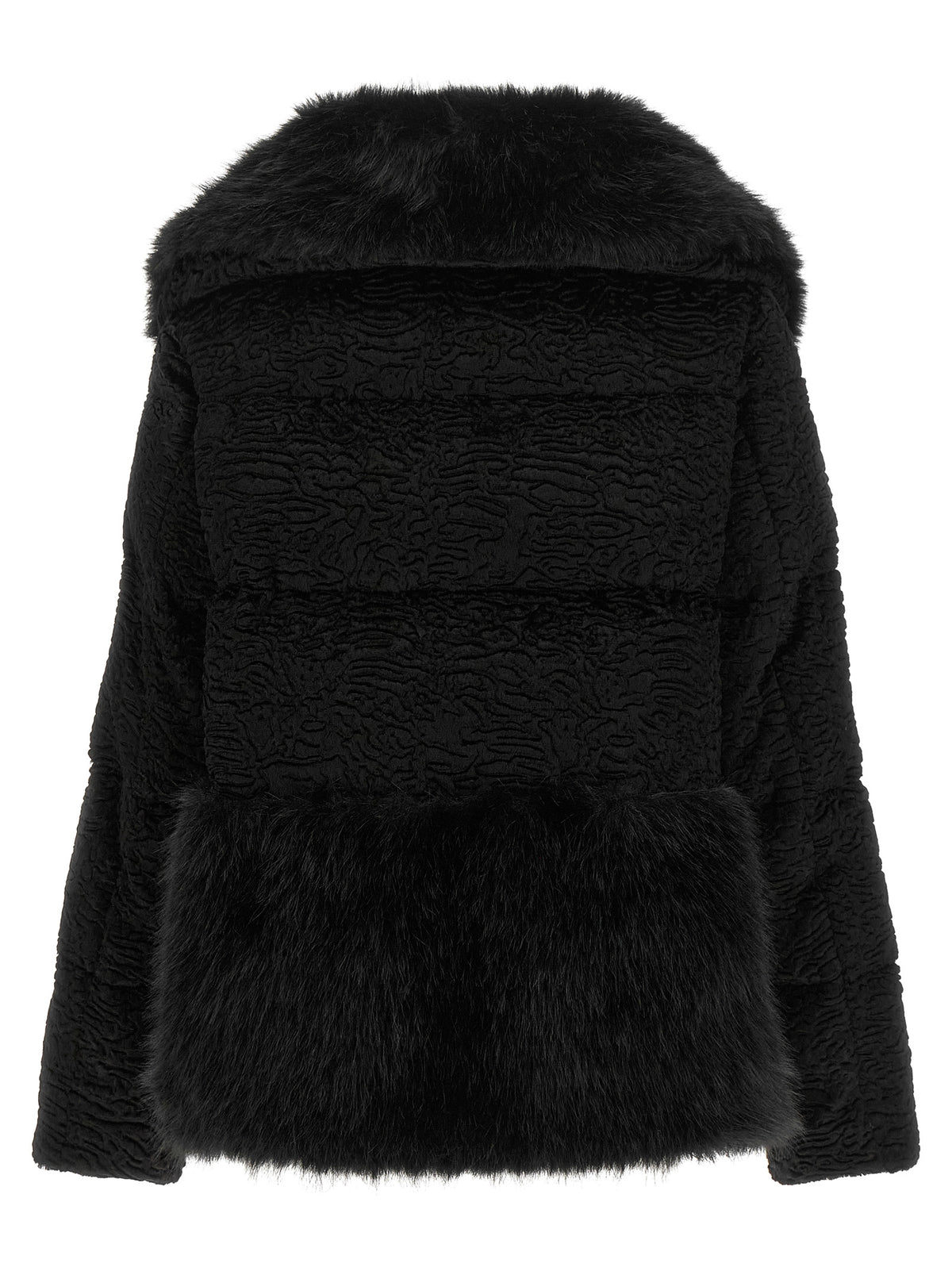 Herno Women Black Astrakhan Effect Jacket HERNO