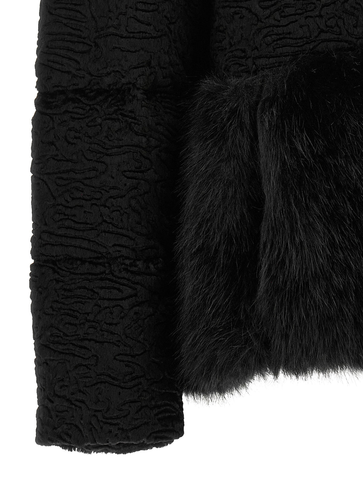 Herno Women Black Astrakhan Effect Jacket HERNO