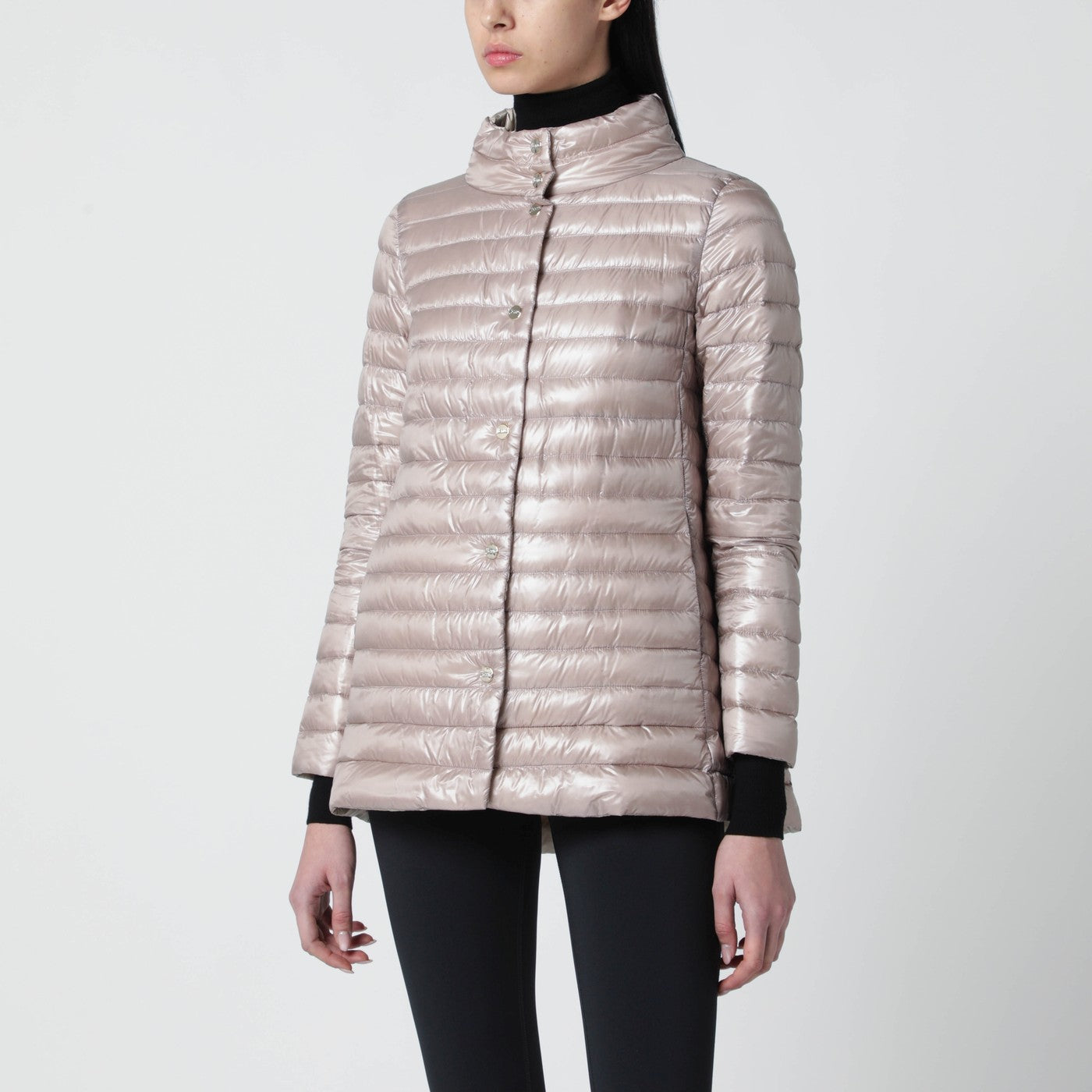 Herno Light Pink Quilted Nylon Padded Jacket Women HERNO