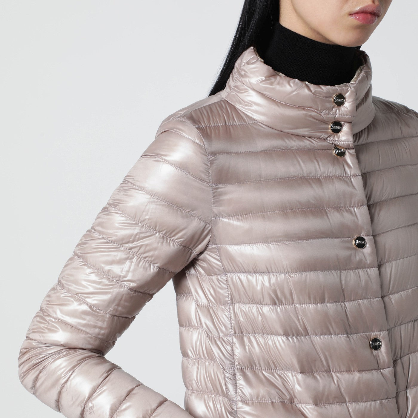 Herno Light Pink Quilted Nylon Padded Jacket Women HERNO