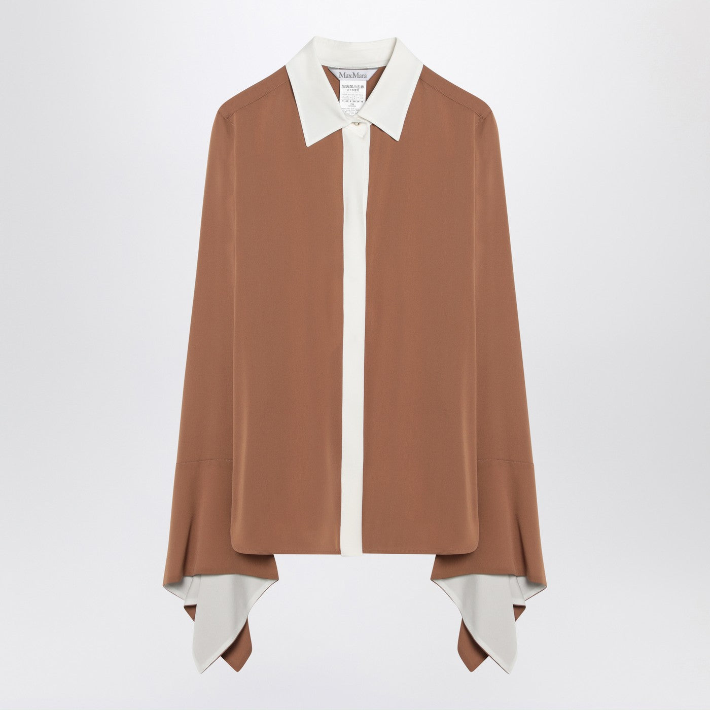 Max Mara Camel Silk Colour-Block Shirt Women MAX MARA
