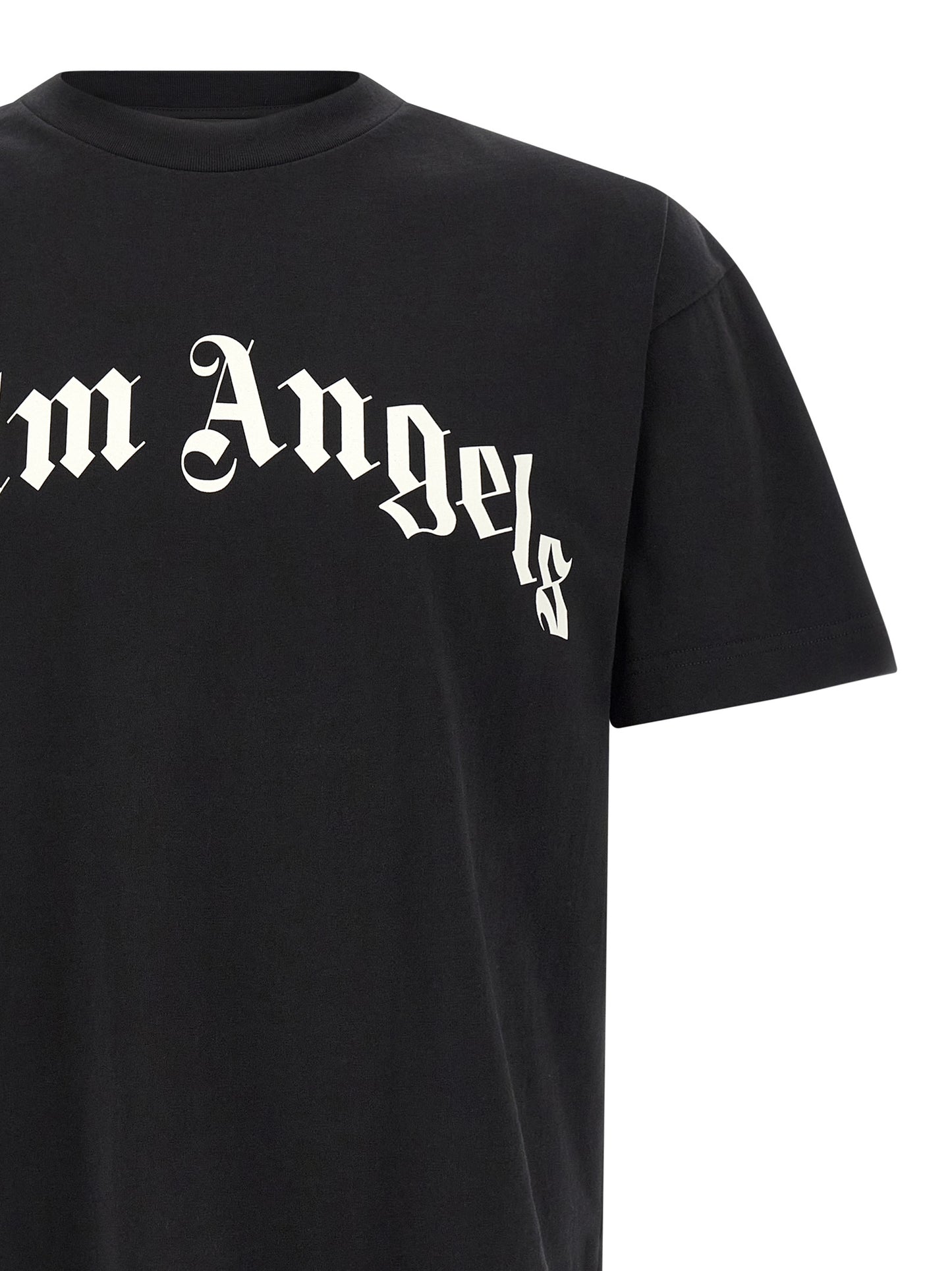 Palm Angels Men 'Curved Logo' T-Shirt