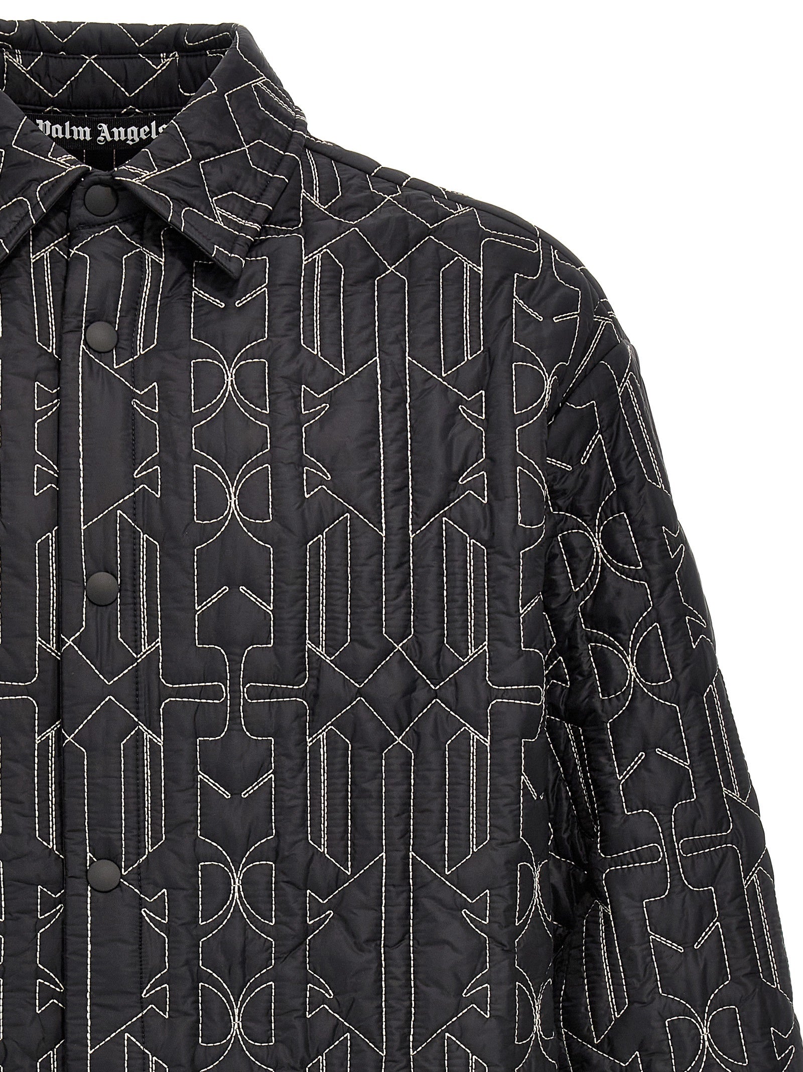 Palm Angels Men All Monogram Quilted Dover Jacket PALM ANGELS
