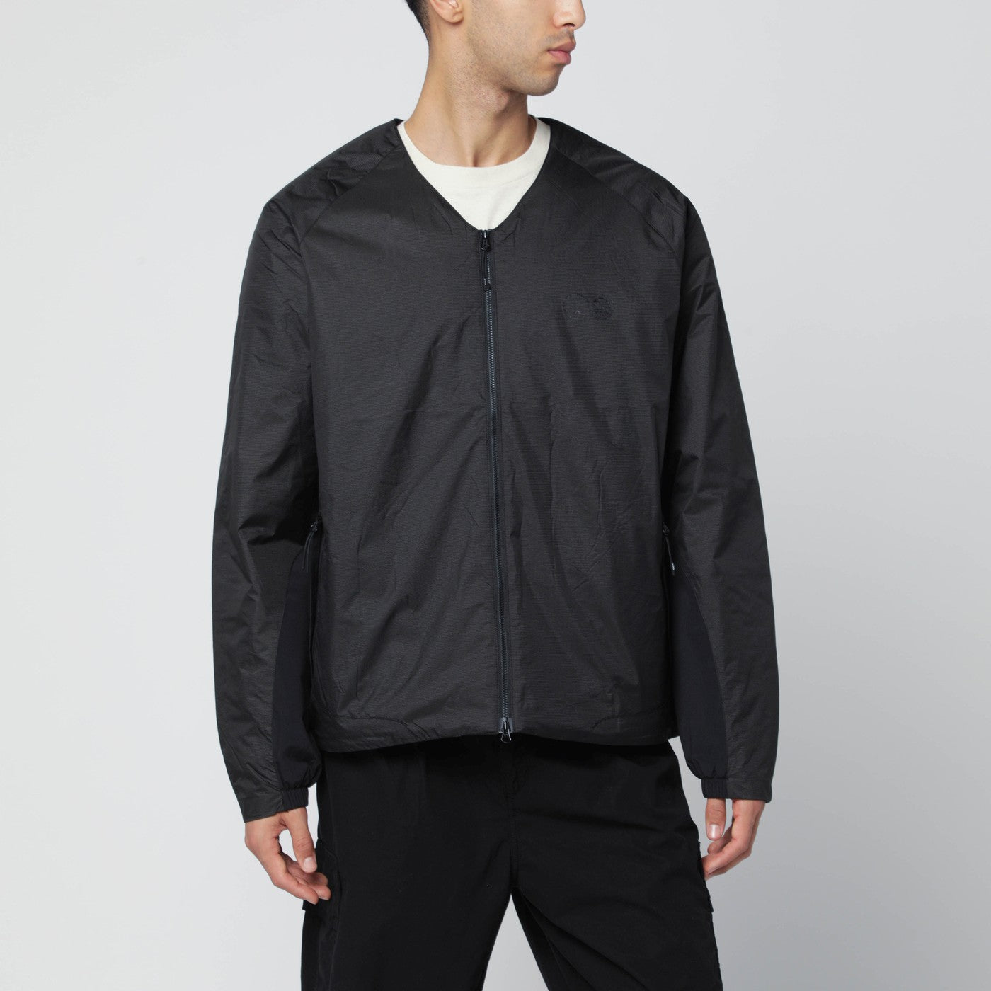 Purple Mountain Observatory Black Nylon Zip-Up Jacket Men