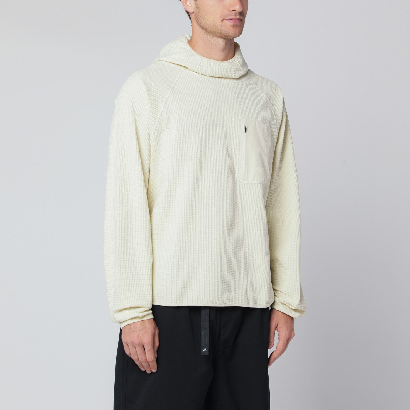 Purple Mountain Observatory Cream-Colored Sweatshirt With Built-In Balaclava Men Purple Mountain Observatory